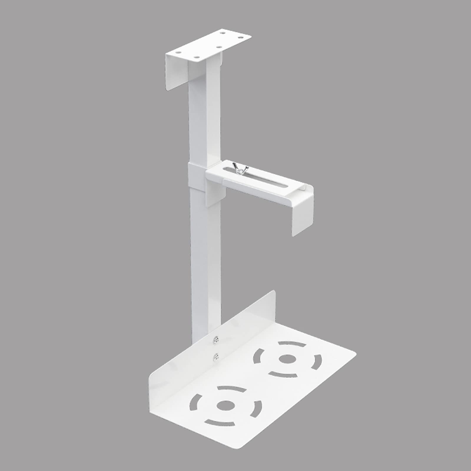 Adjustable Metal PC Stand for Floor or Under Desk - CPU Holder Tower Mount with 13.5-23.5cm Width (Black/White) - Perfect for Home Office, Gaming Setup & Workspace Organization