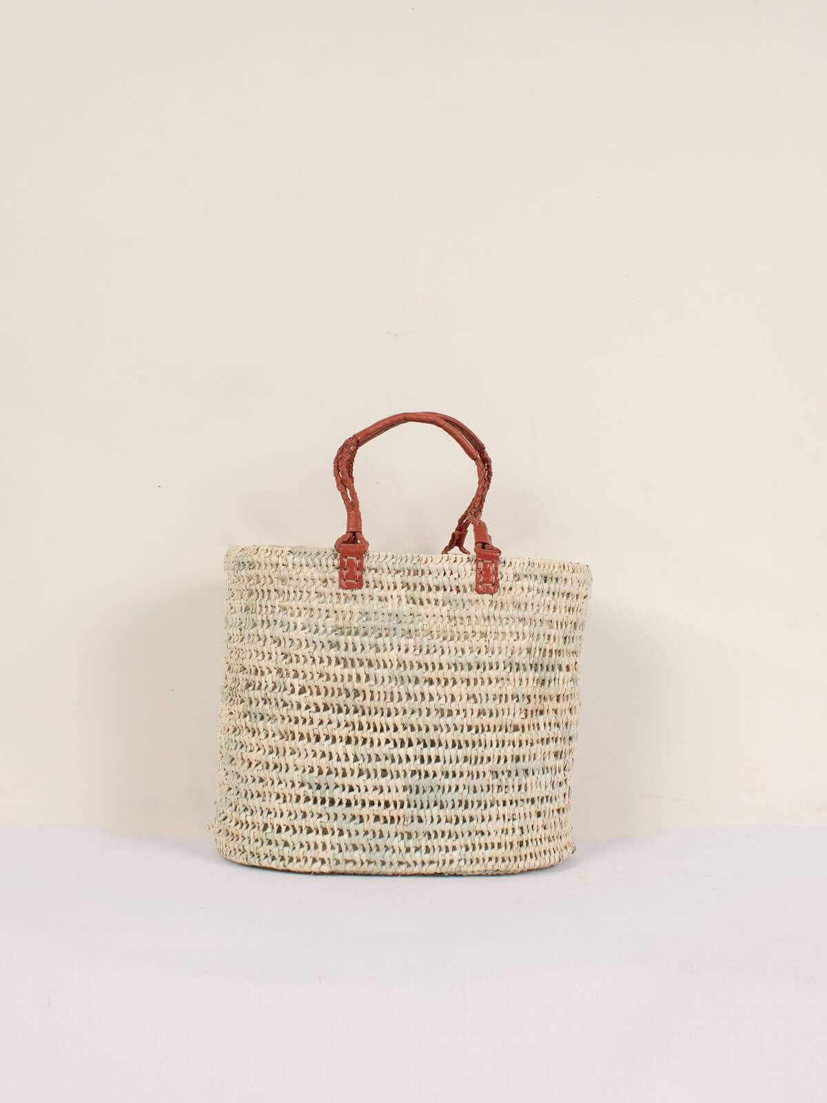 Pleated Leather Handle Basket in Terracotta - Stylish Storage for Home Decor, Organizing Blankets, Toys & Magazines - Perfect for Living Room, Bedroom & Nursery