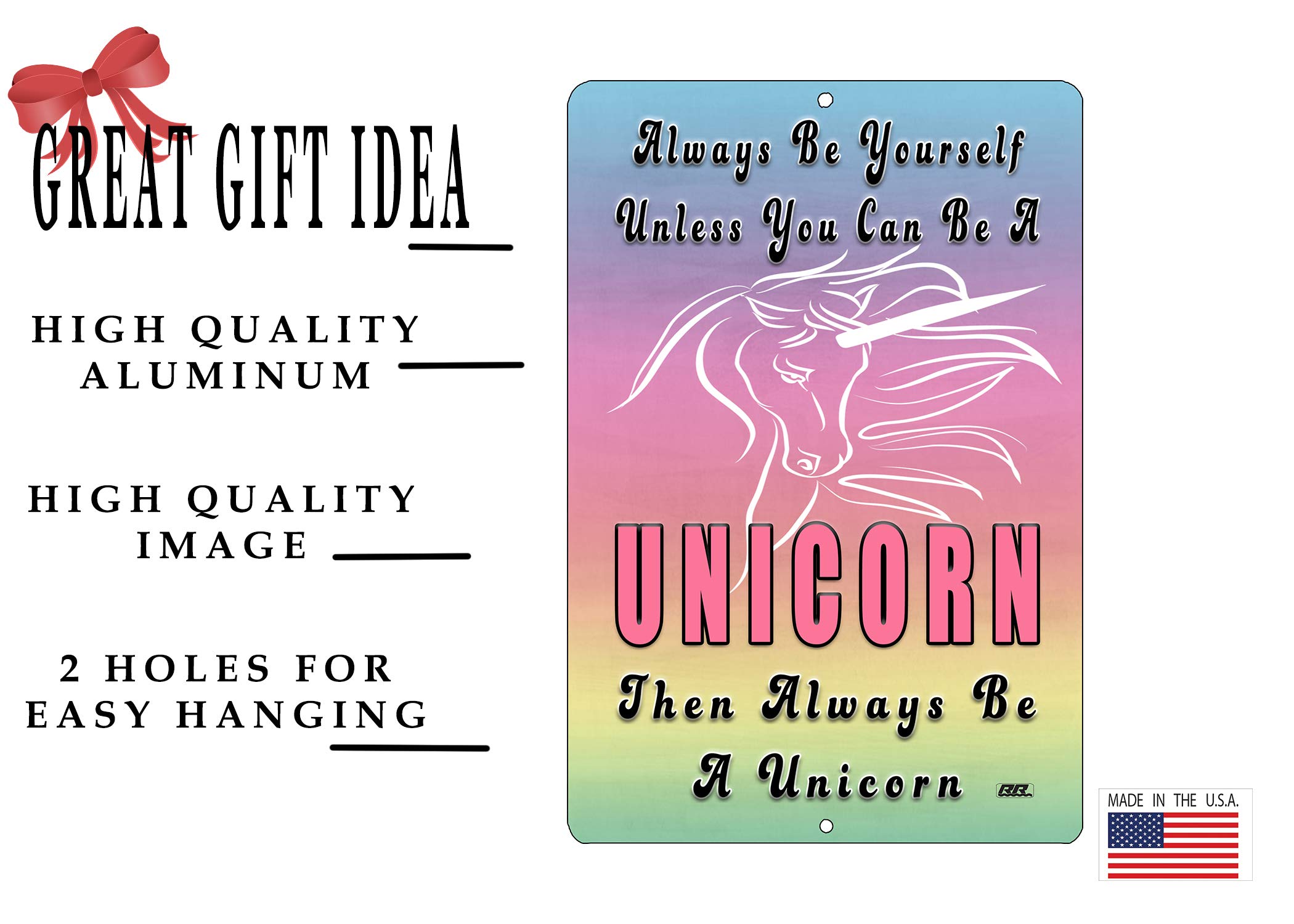 Funny Inspirational Metal Tin Sign for Girls - Unicorn Wall Art Decor for Bedroom, Door & Home - Perfect for Kids Room, Nursery, Playroom & Teen Girls' Space