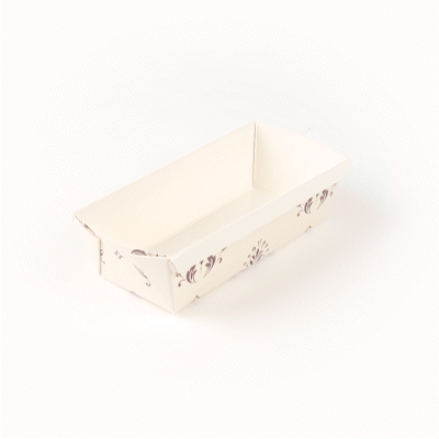 Bake Tek 32 oz Beige Vintage Floral Greaseproof Paper Loaf Pans - 8 x 3.75 x 2.25 Inches - Pack of 100 - Perfect for Baking Bread, Cakes & Holiday Treats