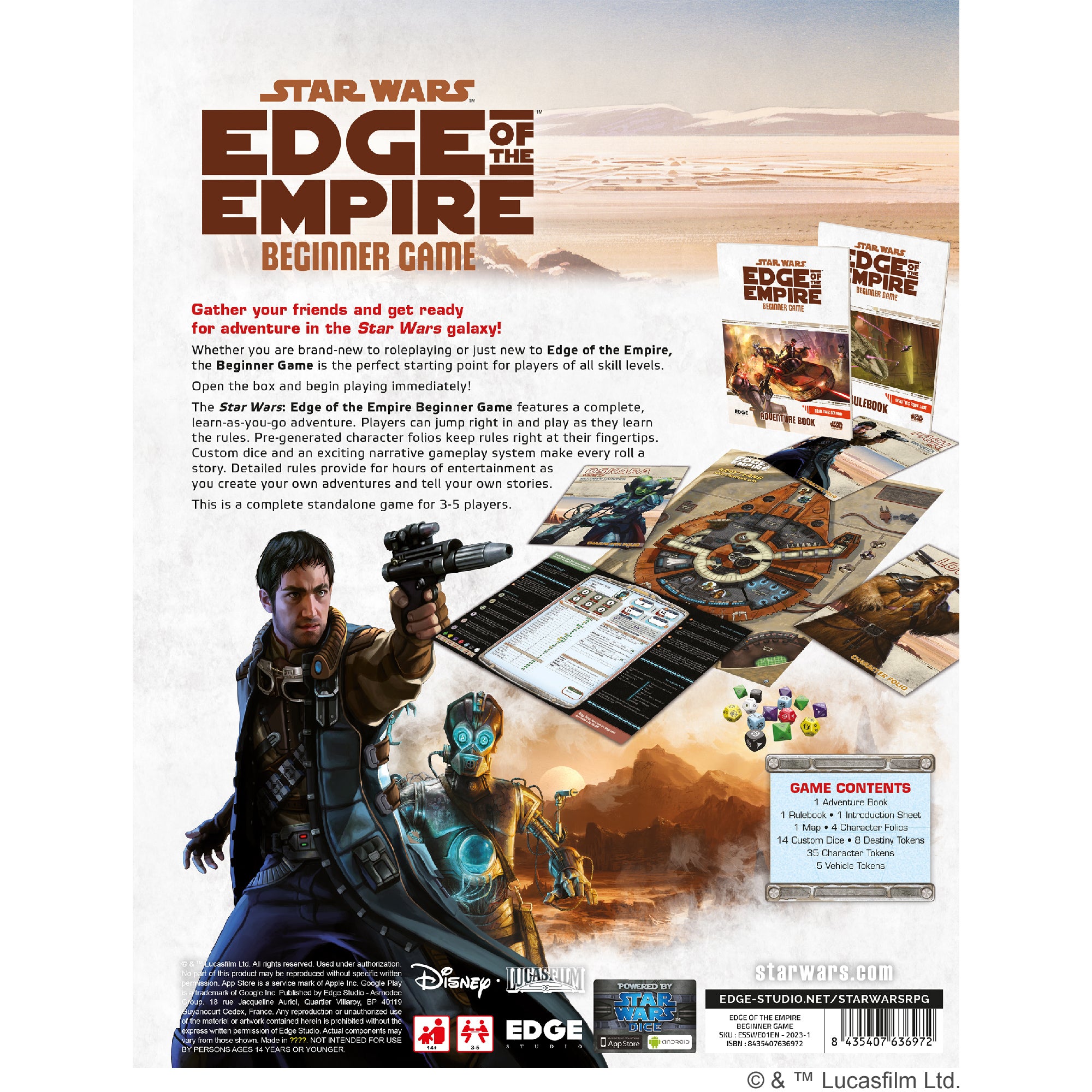 Star Wars Edge of the Empire Beginner Game - Fantasy Tabletop RPG Starter Set for Beginners | Perfect for Game Nights, Roleplaying Adventures & Sci-Fi Fans