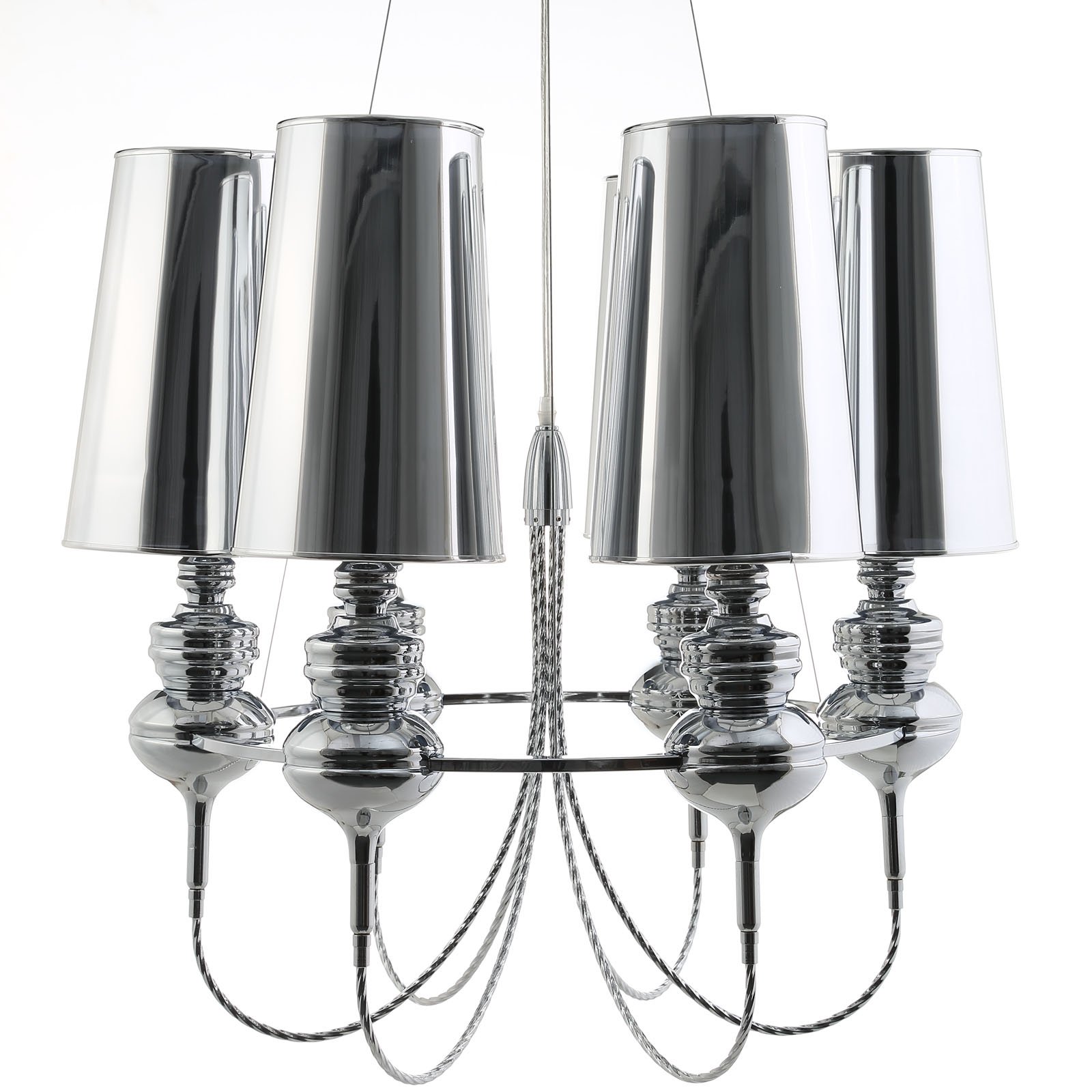 Modway EEI-1555 LexMod Tapestry Stainless Steel Chandelier - 28.5x28.5x27 Inch Silver Modern Ceiling Light for Dining Room, Living Room, or Bedroom