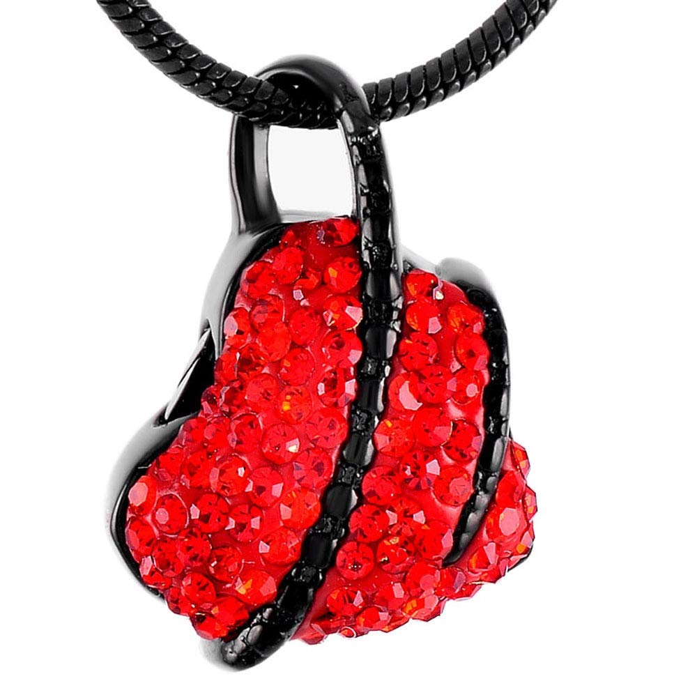 Luxury Heart-Shaped Crystal Stainless Steel Cremation Jewelry Pendant for Women - 