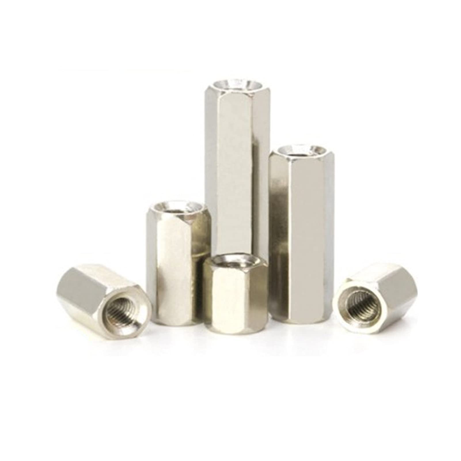 KOVNOVI 100PCS M3 x 55mm Female to Male Hexagonal Brass Standoff Spacers - Nickel Plated for Electronics, PC Building, and DIY Projects