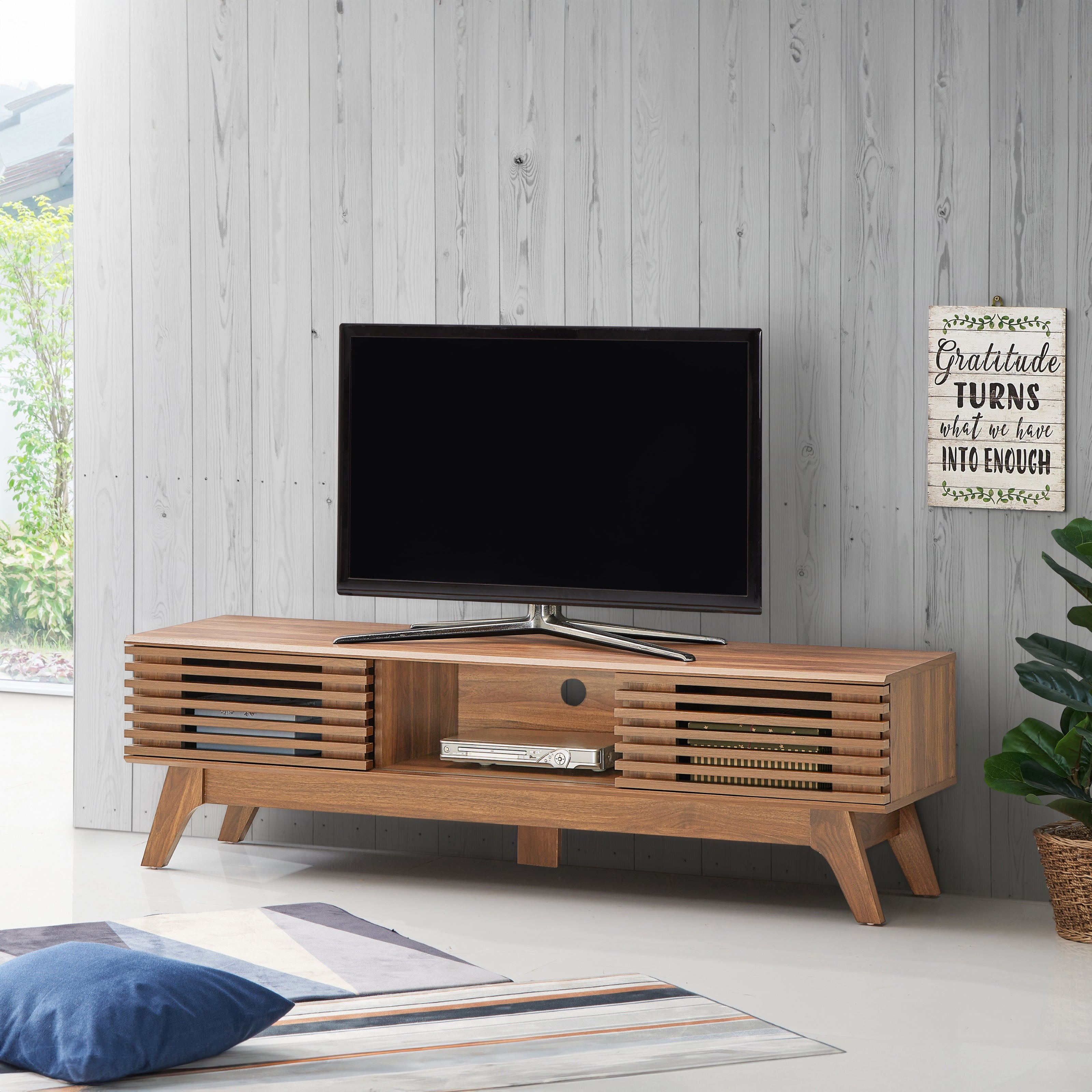 Camille Wooden Lowline Entertainment Unit TV Stand 150cm Oak - Modern TV Console for Living Room, Bedroom & Home Theater