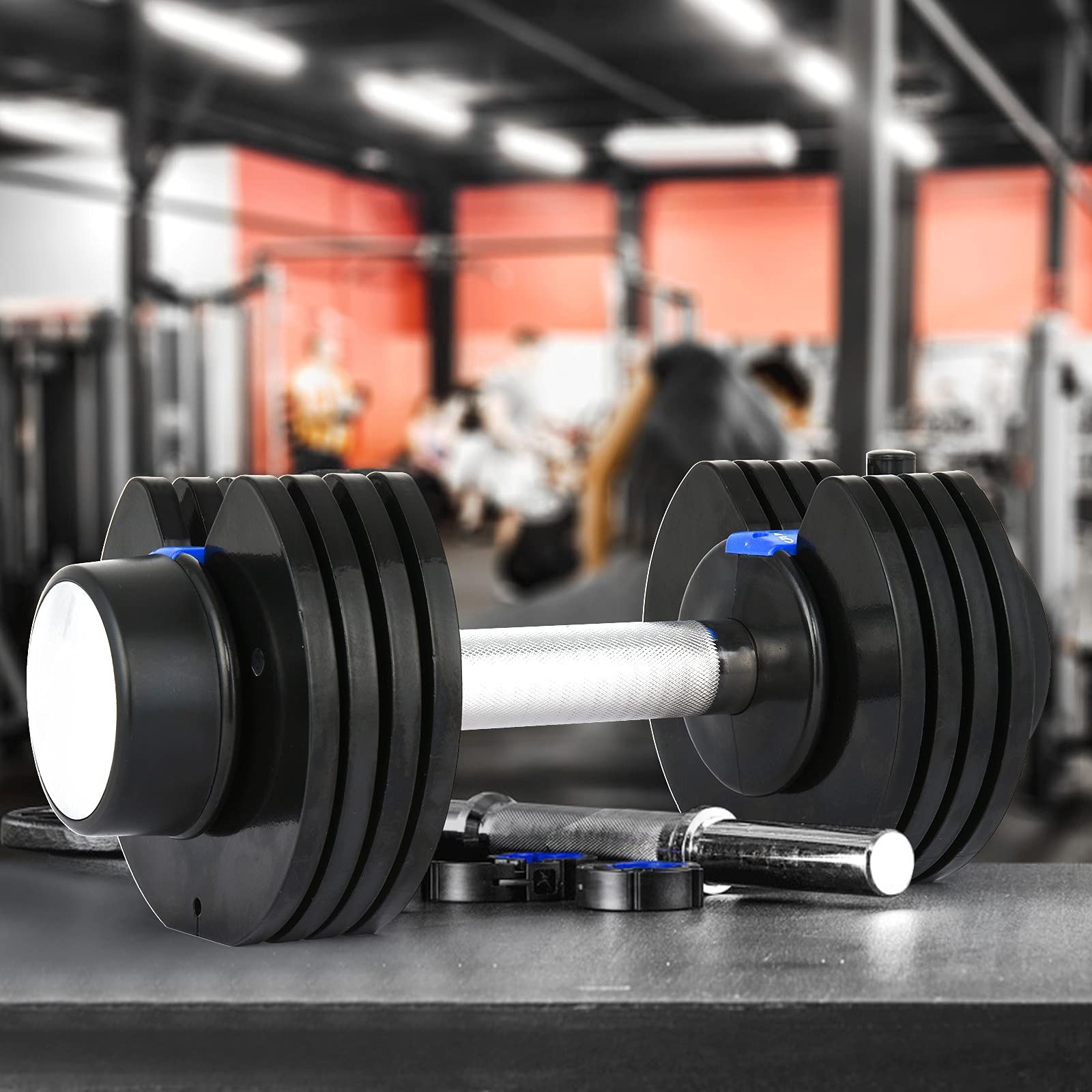 25lbs Adjustable Dumbbell Set - Quick Change Weight Plates for Home Gym, Strength Training & Fitness - Single Hand Blue Dumbbell for Men & Women (Perfect for Small Spaces & Full-Body Workouts)