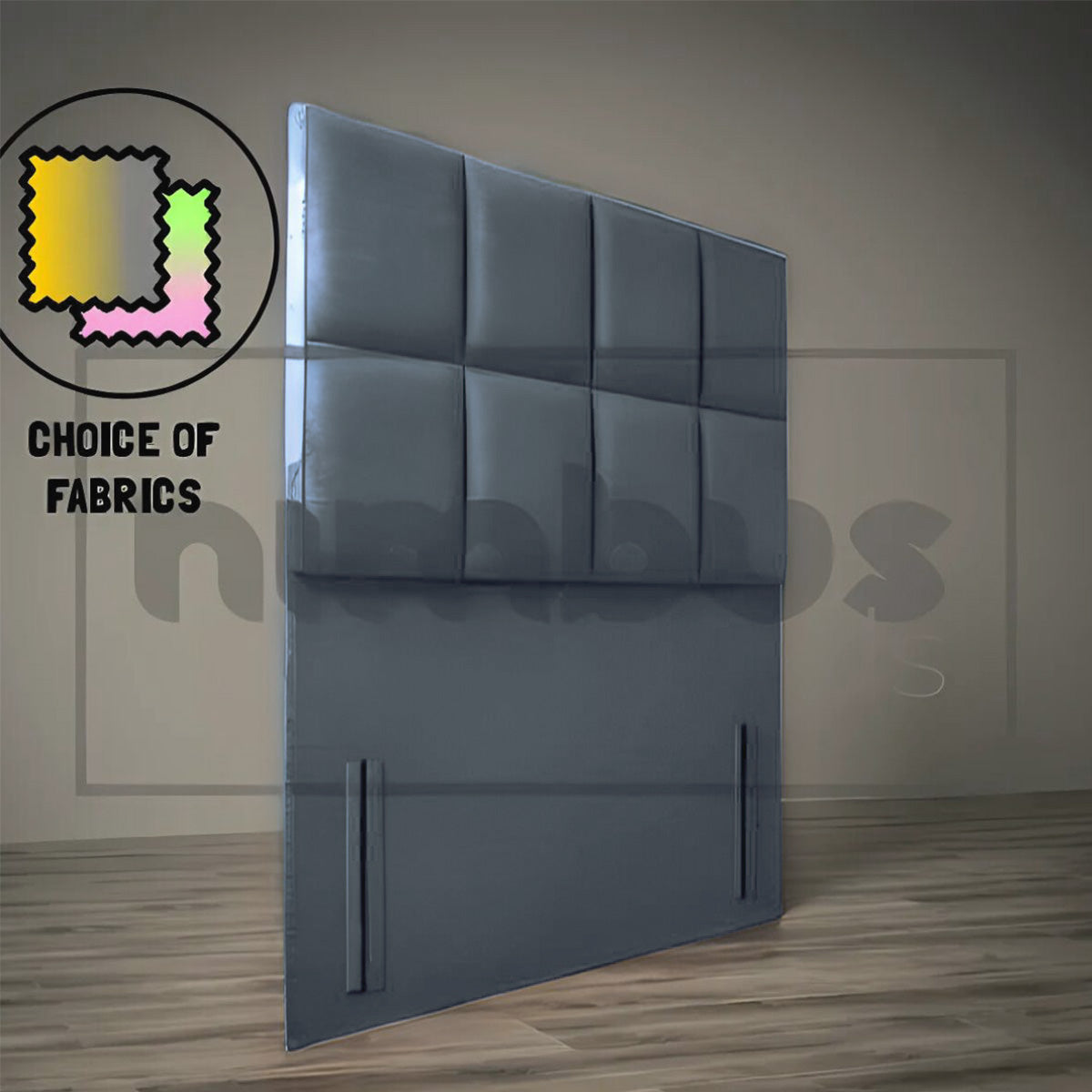 8 Square Floor Standing Headboard - Modern Upholstered Bed Frame Headboard for Bedroom Decor - Perfect for Master Bedroom, Guest Room & Apartment