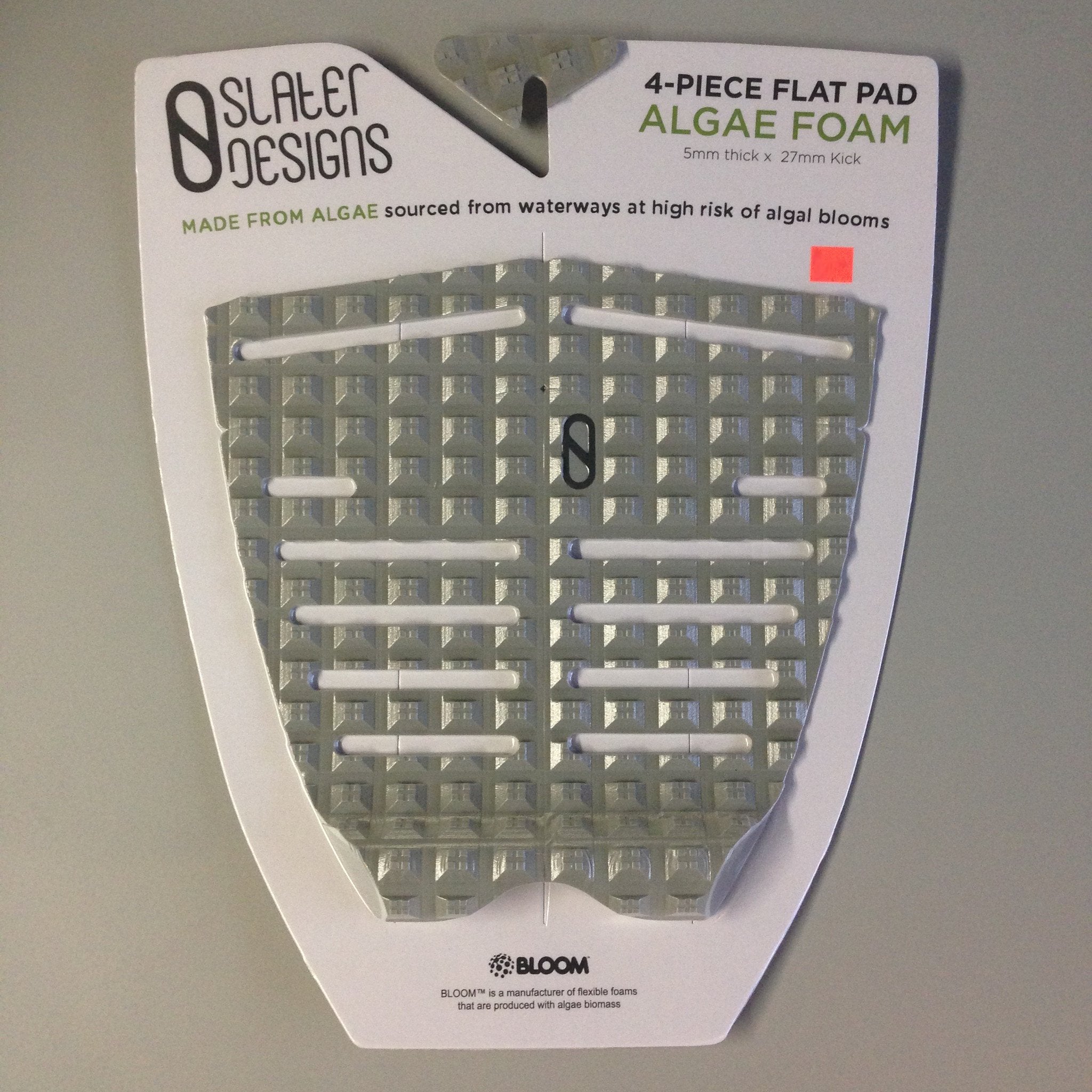 Slater Designs 4-Piece Deck Pads - Flat Grey Non-Slip Surfboard Traction Pads for Enhanced Grip & Performance | Perfect for Surfing, Paddleboarding & Water Sports