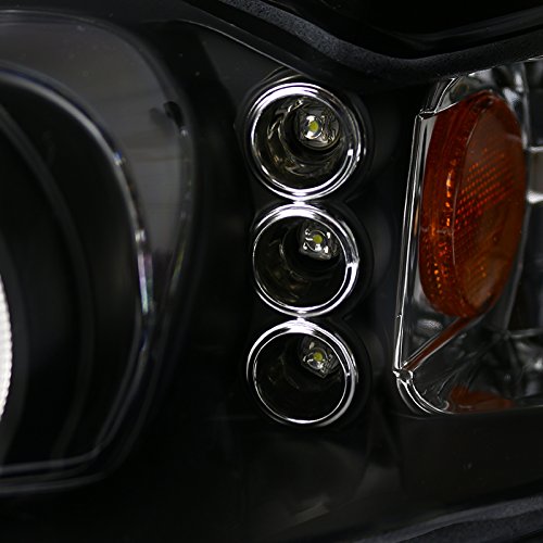 Spec-D Tuning 2LHP-MST99JM-TM LED Halo Black Projector Headlights for Ford Mustang - Upgrade Your Ride with Modern Style & Enhanced Visibility (Perfect for Night Driving & Car Customization)