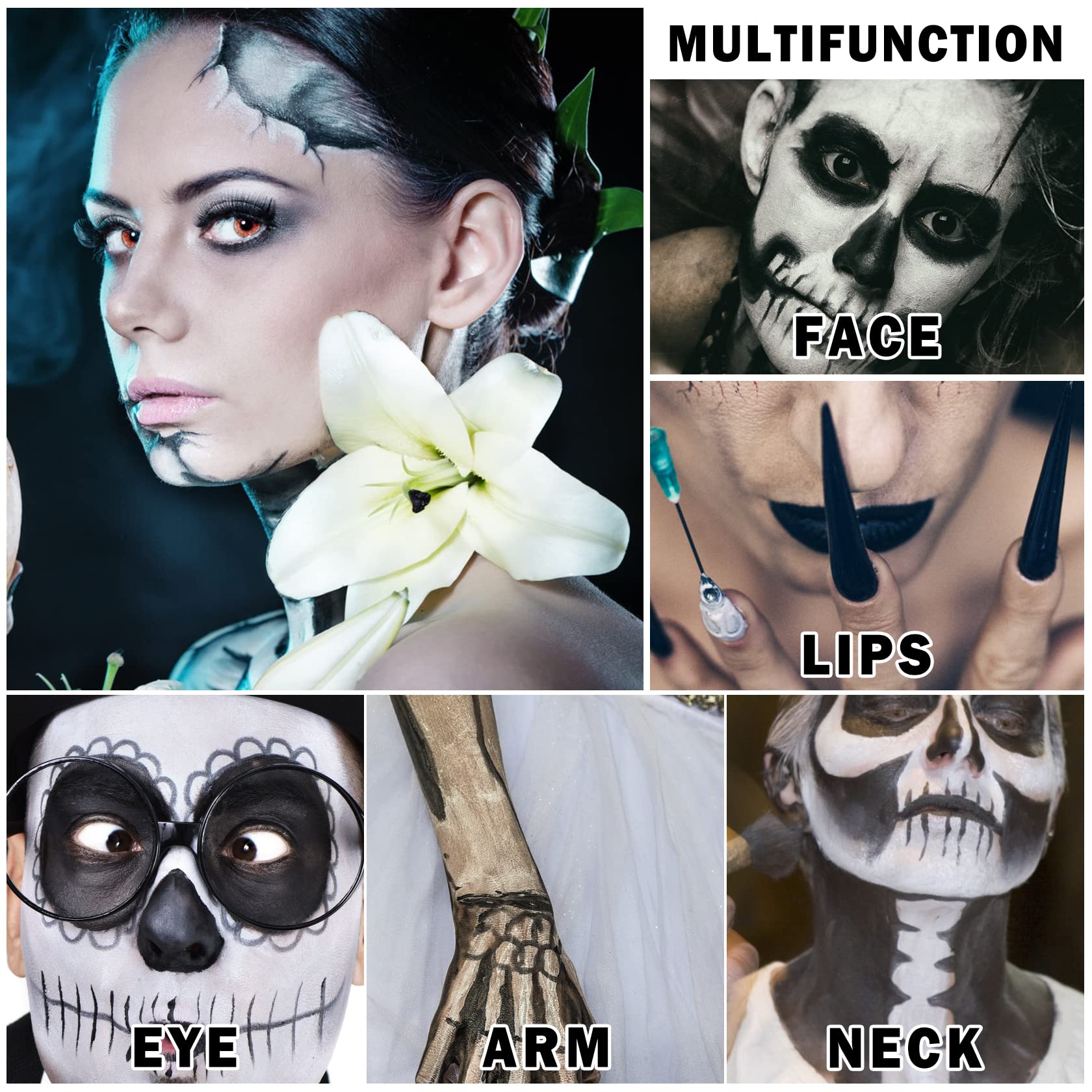 Professional White Clown Makeup Stick - Waterproof Face & Body Paint for Halloween, Cosplay, Football, Baseball, Softball, Goth & Vampire SFX Makeup - Perfect for Costume Parties, Theater Performances & Sports Events