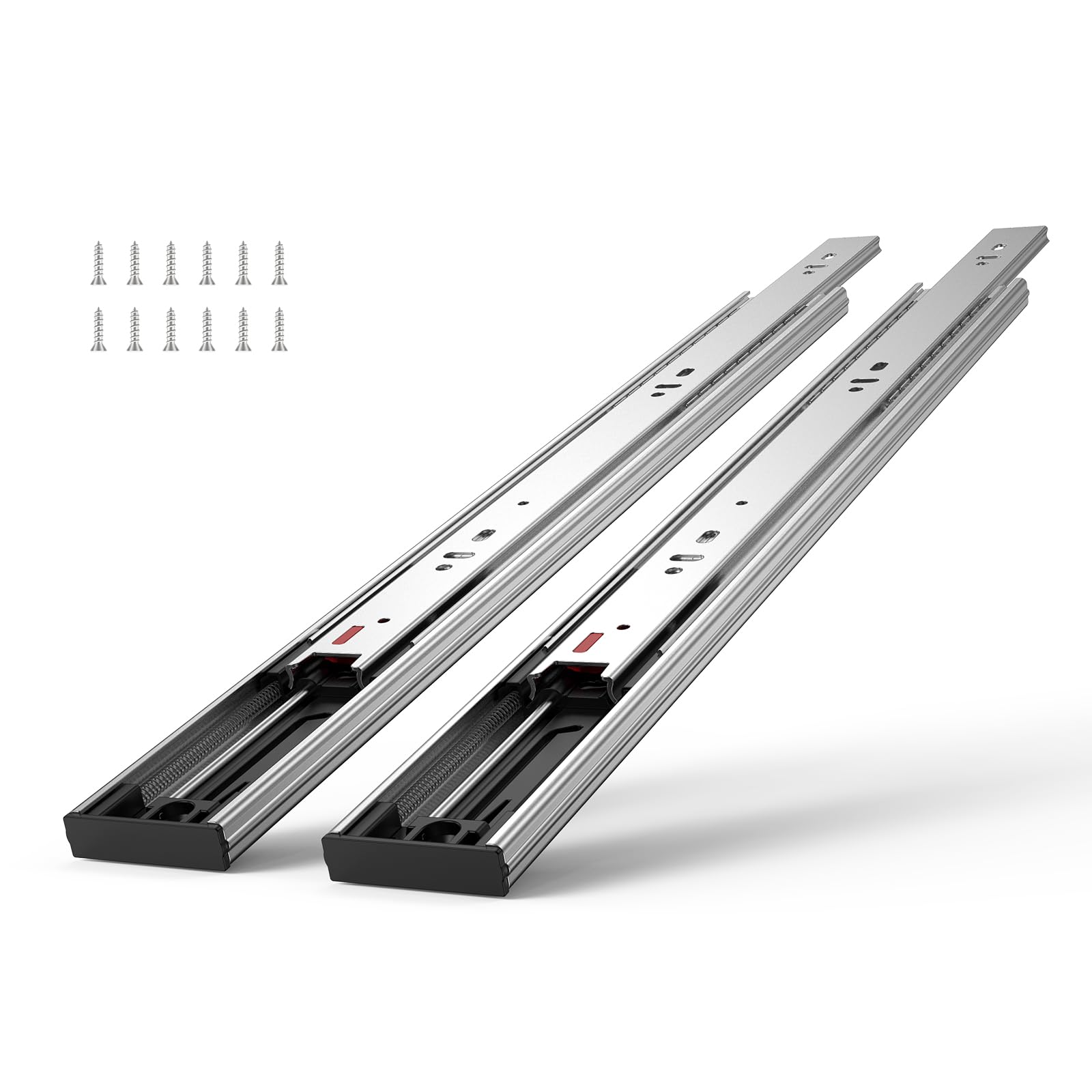 VEVOR 20 Inch Soft-Close Drawer Slides - 10 Pairs Heavy Duty Side Mount Rails, Full Extension Steel Ball Bearing Tracks for Kitchen Cabinets, Noiseless Glides with 100 Lbs Load Capacity - Perfect for Kitchen Remodeling, Office Furniture & Storage Organization