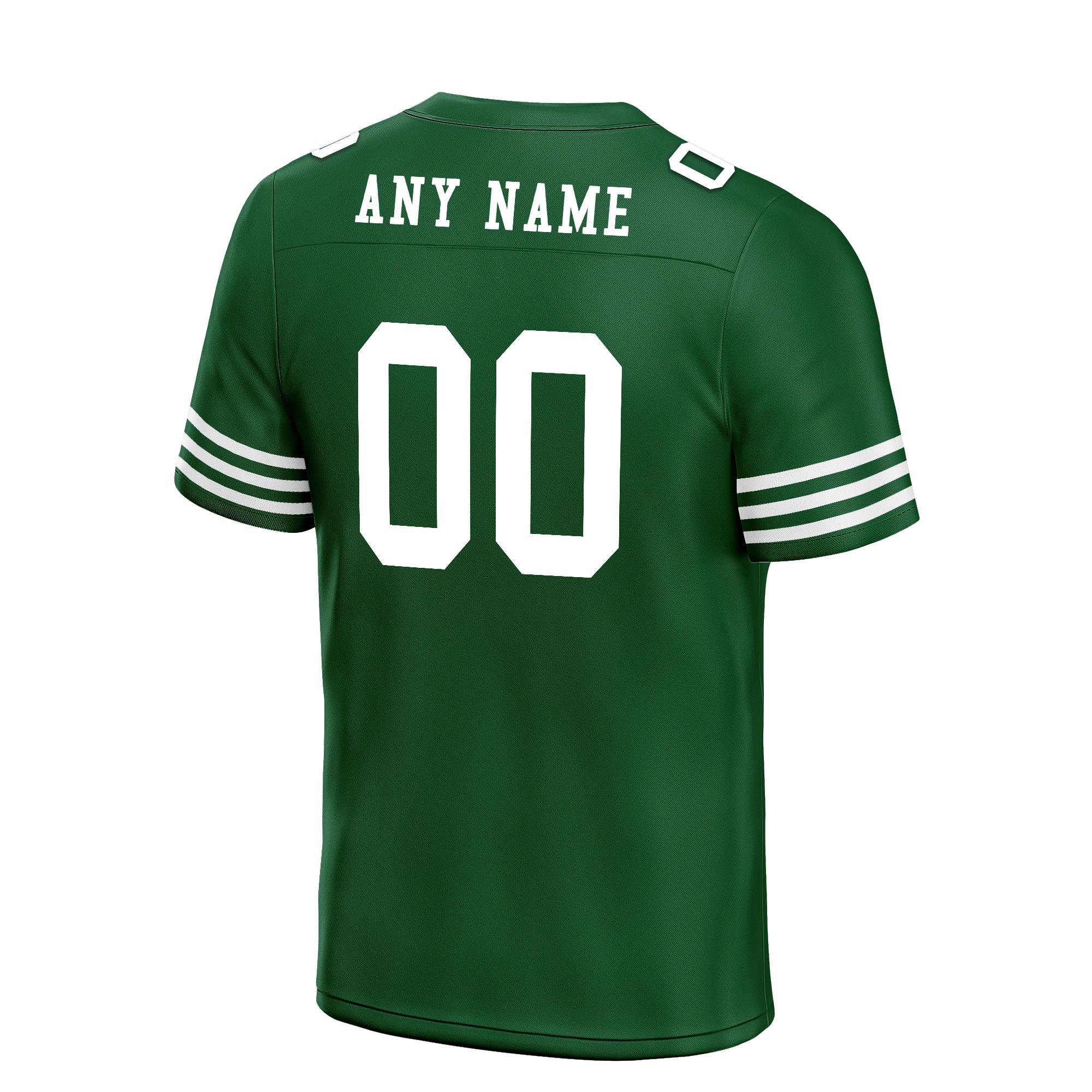Custom Green & White Striped Sleeves Personalized Authentic Football Jersey - FBJ02 D06036 - Perfect for Game Day, Team Sports & Fan Apparel