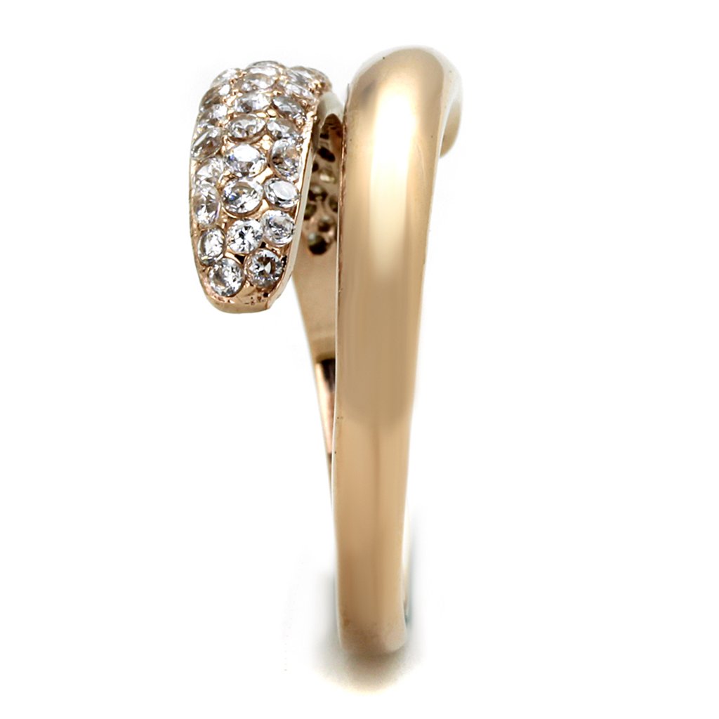 Elegant Clear CZ Wrap Rose Gold Plated Ring for Women – Perfect for Weddings, Anniversaries & Special Occasions