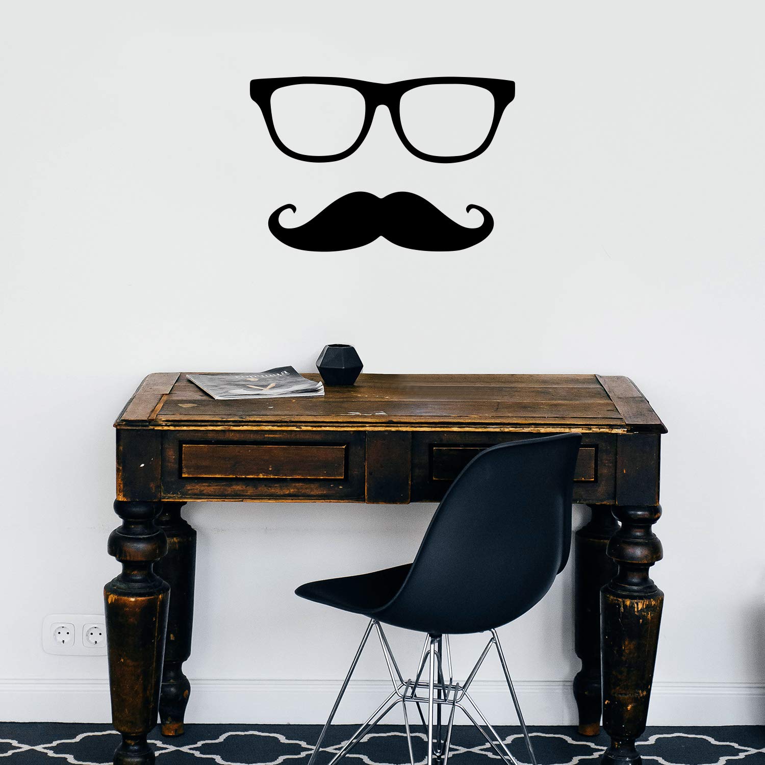 Men's Glasses Mustache Wall Decal - 15.5x23.5