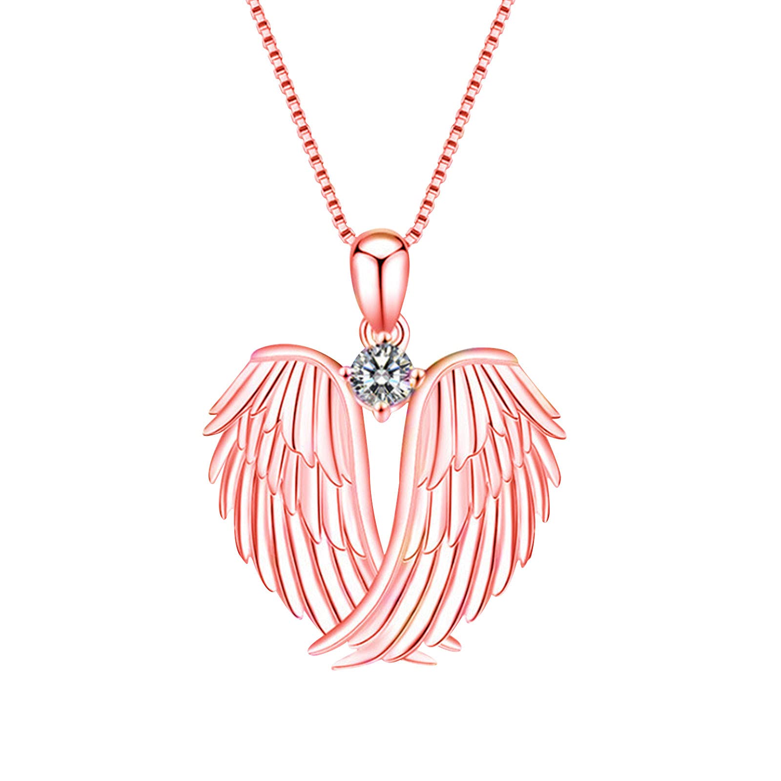 Guardian Angel Wing Pendant Necklace for Women - Birthstone Personalized Jewelry Gift for Her, Christmas, Birthday & Anniversary - Elegant Cutout Design for Everyday Wear & Special Occasions