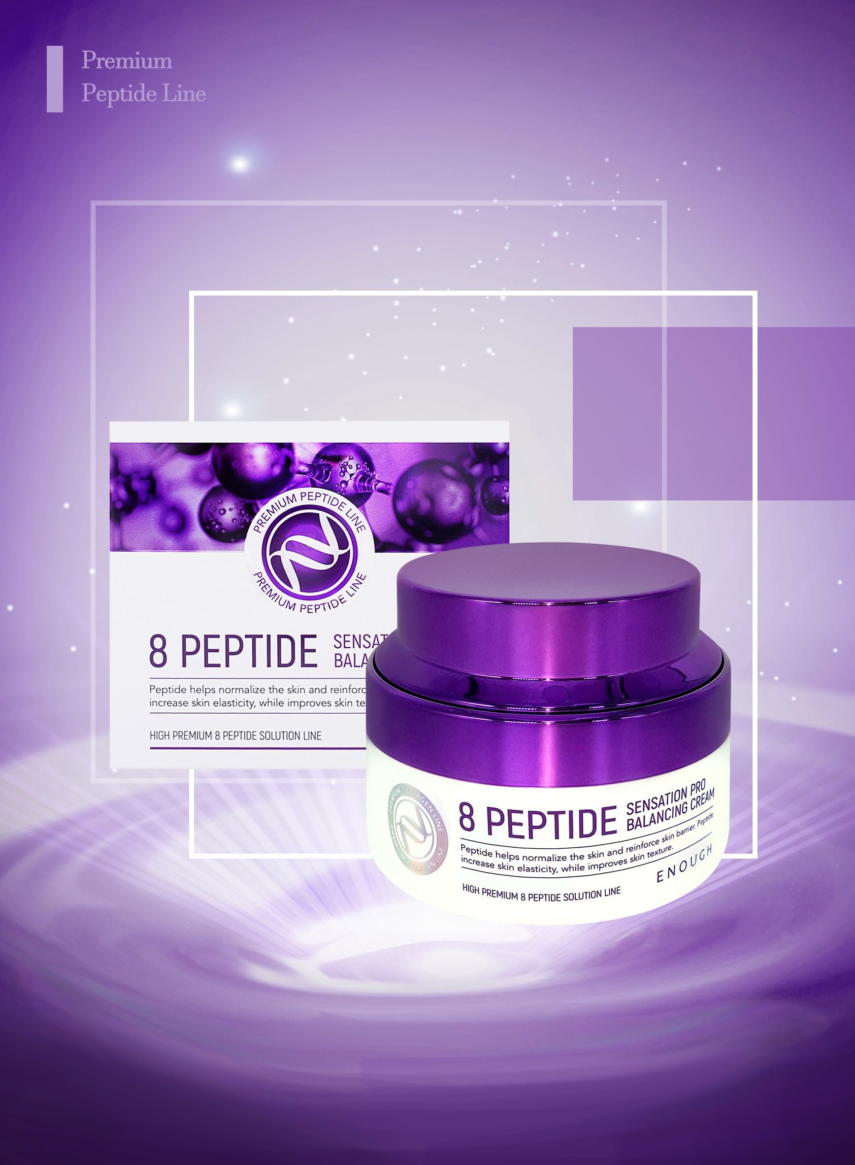 Premium Collagen Peptides & Hyaluronic Acid Facial Moisturizer - Anti-Aging Firming Cream for Women, Korean Skincare for Face & Neck, 8 Peptide Sensation Pro Balancing Cream - Perfect for Daily Hydration & Nighttime Skin Repair