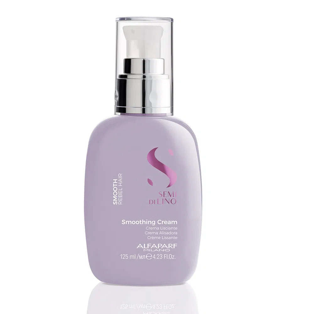 Alfaparf Milano Semi di Lino Smooth Cream - 125ml / 4.22 fl oz Hair Smoothing Treatment for Frizz Control & Shine - Perfect for Daily Styling & Heat Protection