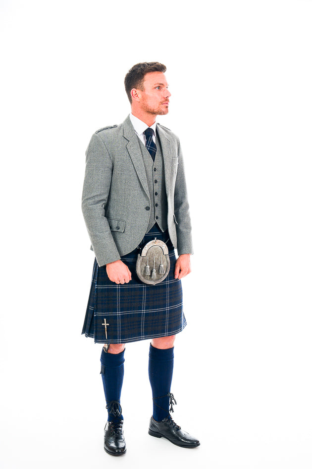 Light Grey Crail Kilt Outfit - Modern Crail Collection | Perfect for Weddings, Scottish Events & Formal Occasions