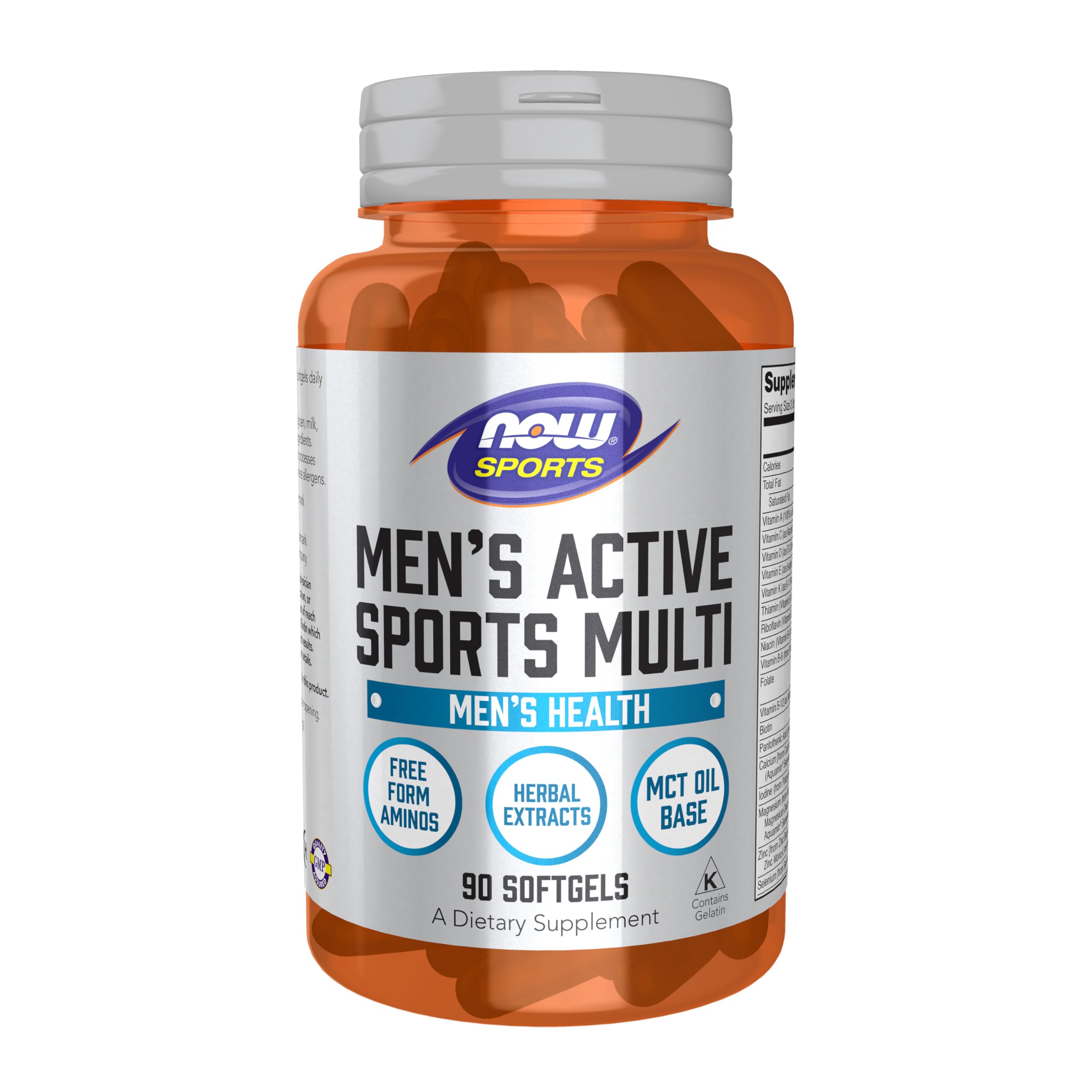 NOW Foods Men's Extreme Sports Multi Supplement - 90 Softgels with Free-Form Amino Acids, ZMA®, Tribulus, MCT Oil & Herbal Extracts | Sports Nutrition for Athletes, Bodybuilders & Active Lifestyles | Pre-Workout, Post-Workout & Recovery Support