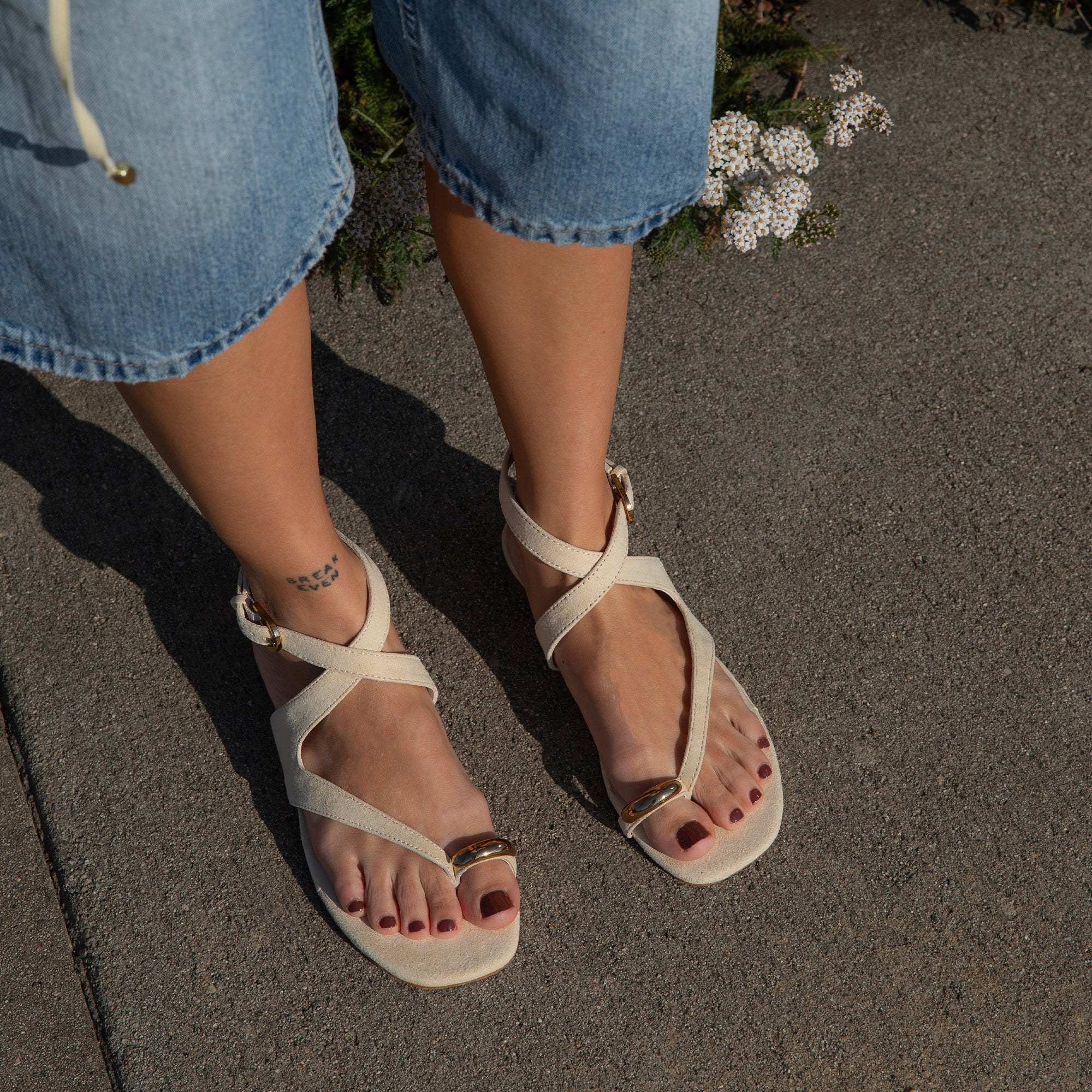Earla Sandals for Women - Natural Suede Comfortable Summer Slides - Perfect for Beach, Pool, and Casual Outings