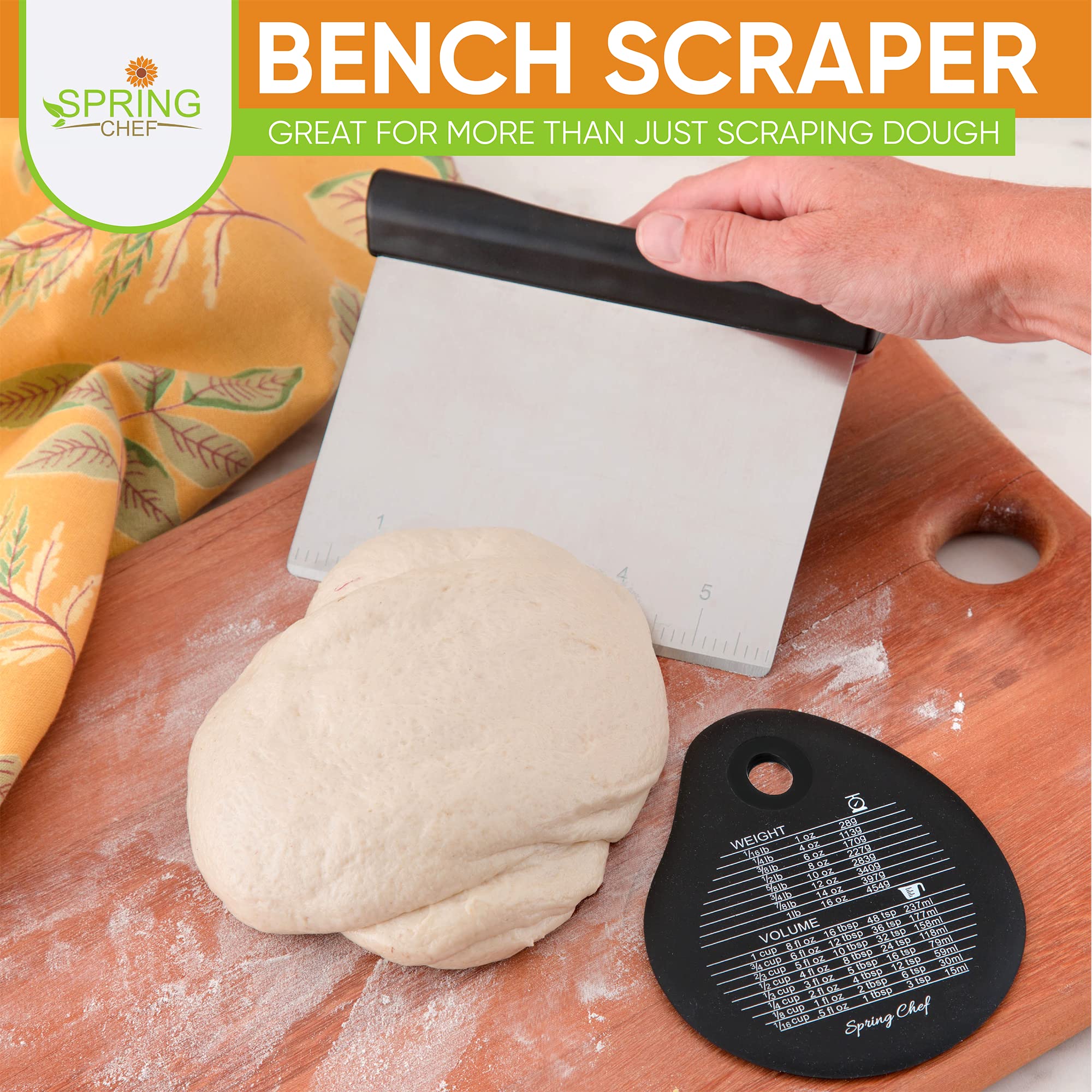 Spring Chef Pie Baking Kit - Stainless Steel Ice Cream Scoop, Dough Blender, Bench Scraper & 10x15 Inch Cooling Rack | Perfect for Homemade Pies, Cookies & Pastries | Essential Baking Tools for Home Bakers & Professional Chefs