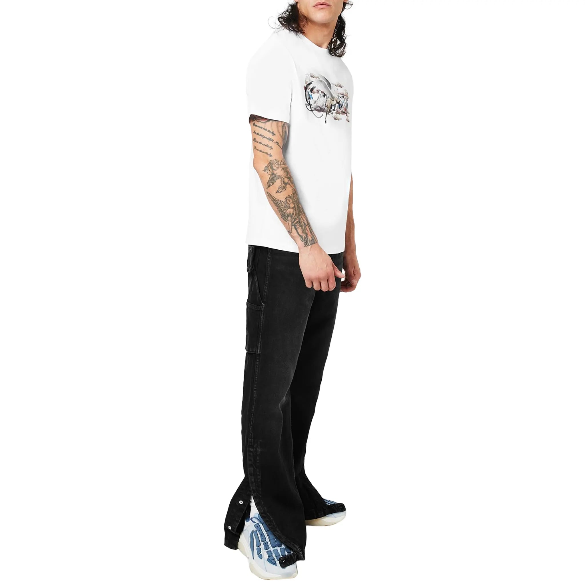 Amiri Pegasus Script Logo White T-Shirt for Men - Stylish Casual Tee for Streetwear & Everyday Outfits