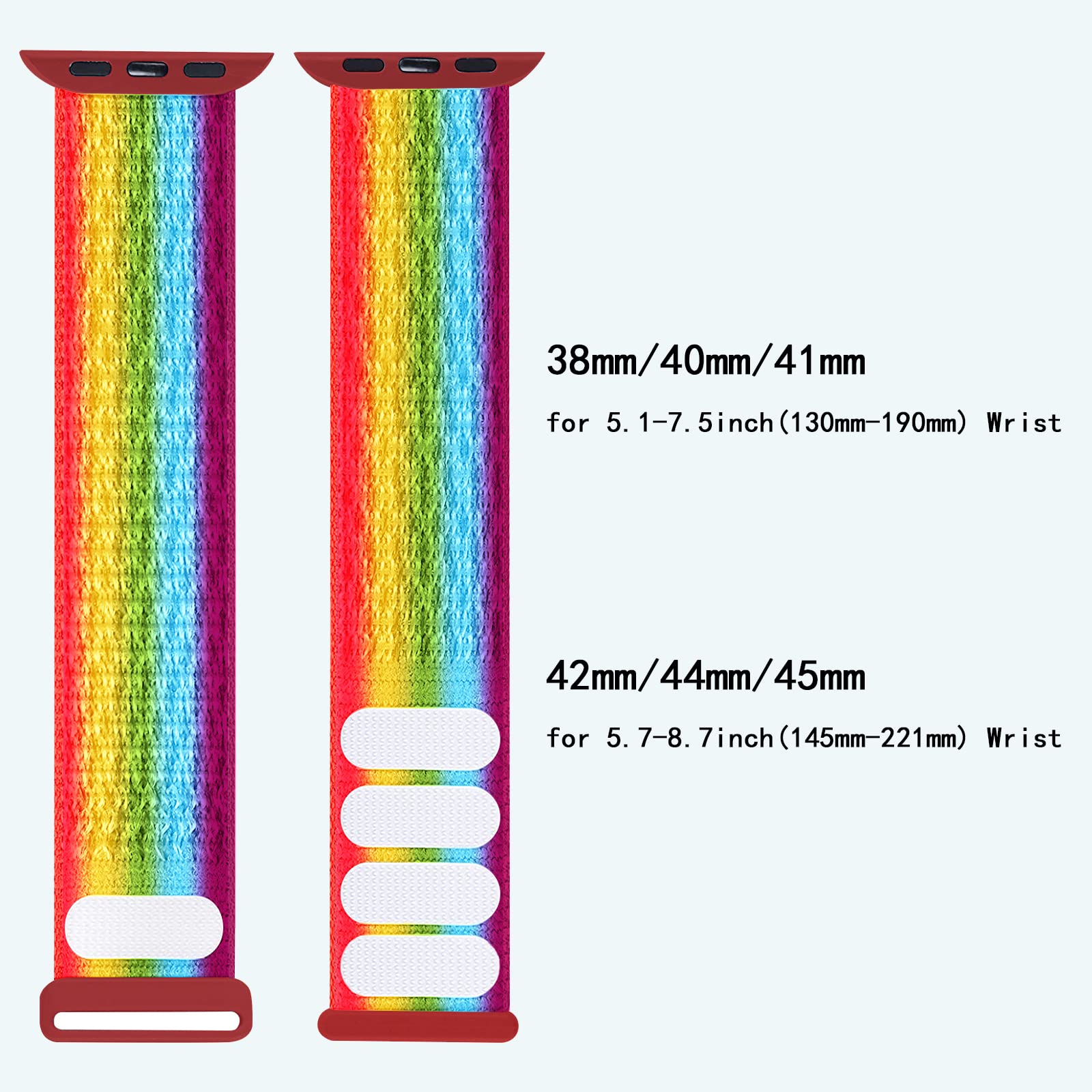 5 Pack Nylon Sports Bands for Apple Watch 38mm 40mm 41mm - Soft Stretchy Adjustable Woven Straps Compatible with iWatch Series 7/6/5/4/3/2/1/SE - Perfect for Running, Gym Workouts & Daily Wear (Men & Women)