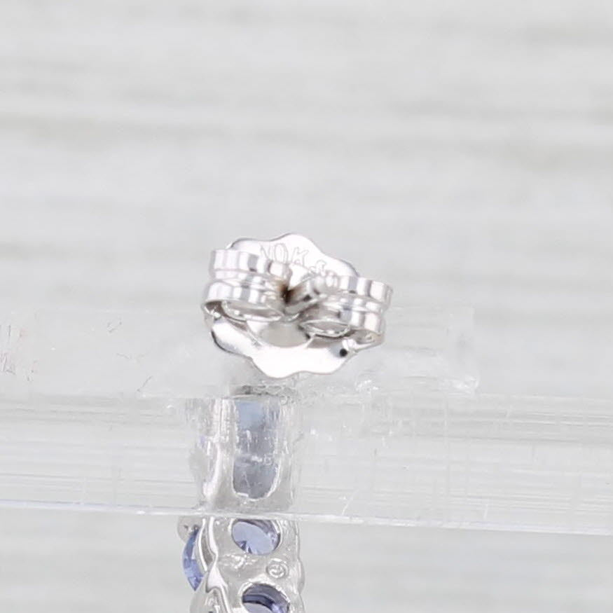 0.35ctw Tanzanite & Diamond J Hook Earrings for Women - Elegant Sterling Silver Jewelry for Parties, Weddings & Special Occasions