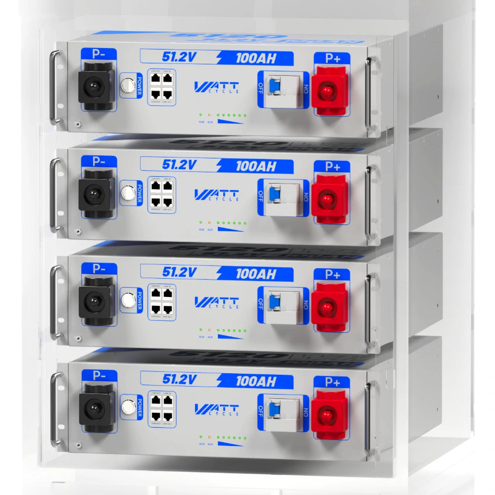 48V (51.2V) 100Ah 3U Server Rack LiFePO4 Battery with Bluetooth Kit - High Capacity Solar Energy Storage for Home & RV Use
