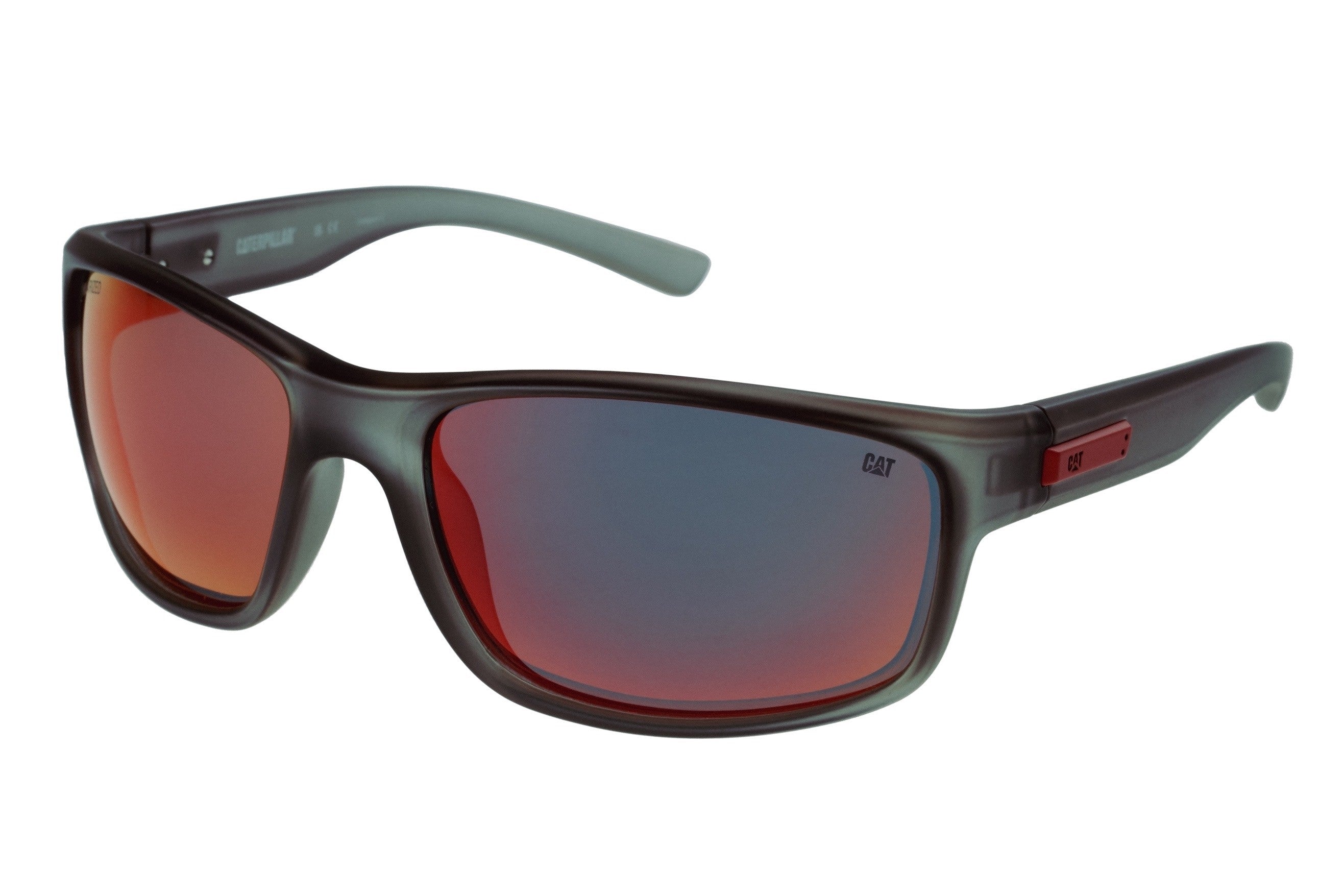 Matte Grey Metal Plaque Sunglasses with Red Mirror Lens - Stylish UV Protection for Outdoor Activities and Fashion