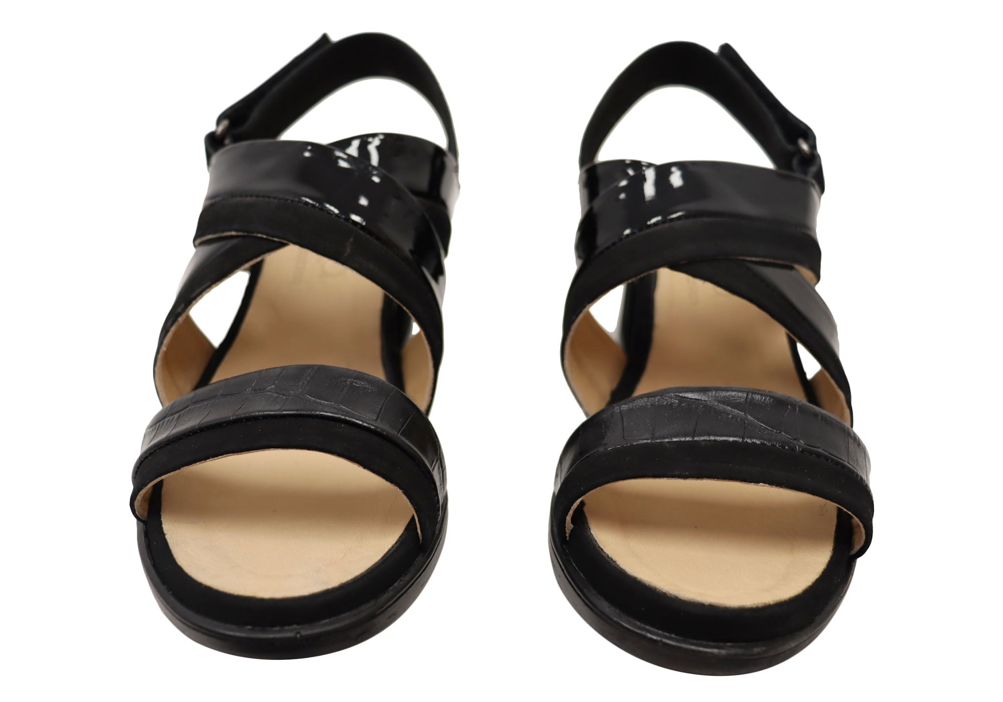 Opananken Nancie Women's Comfortable Leather Mid Heel Sandals - Stylish & Supportive for Work, Date Night & Summer Outings