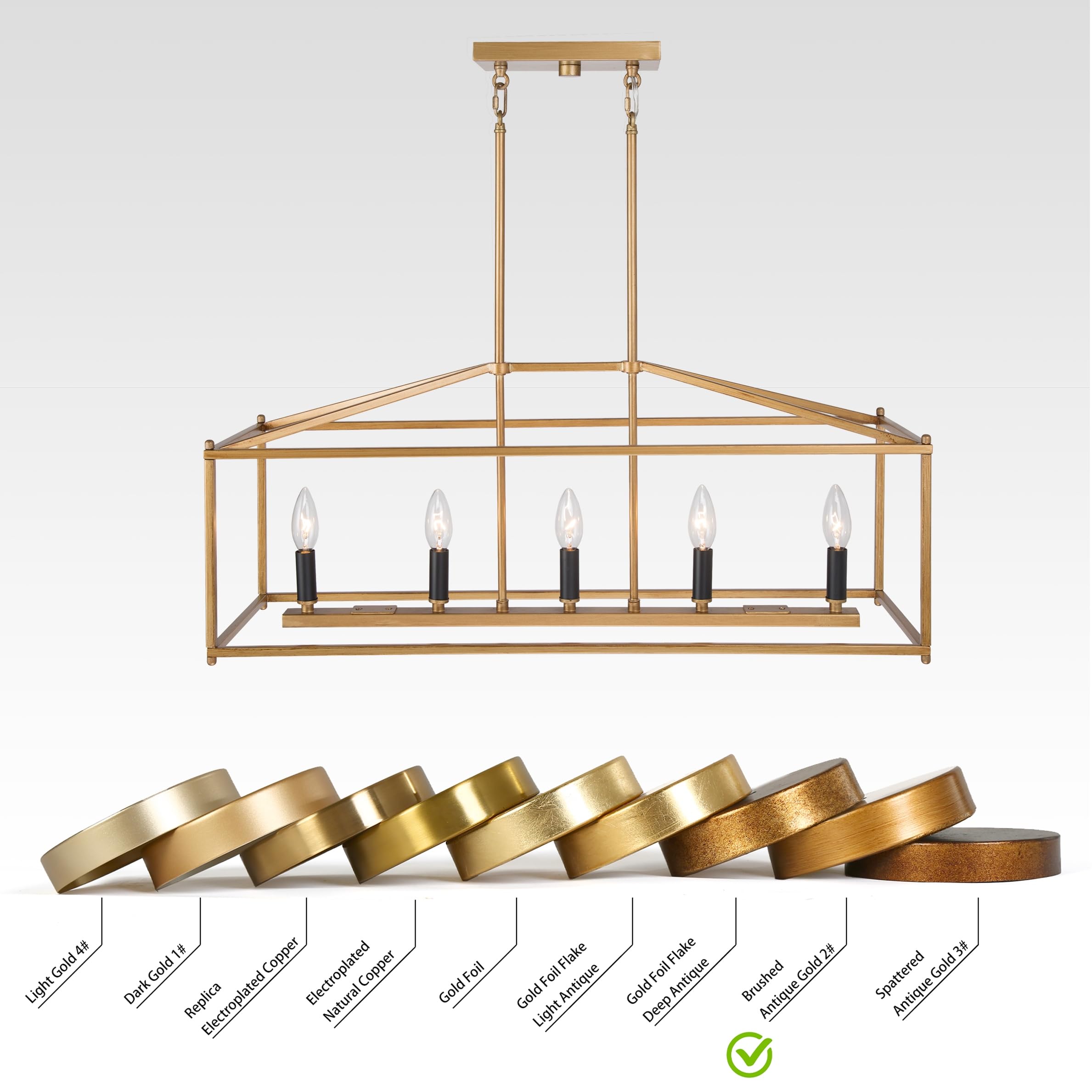 LOG BARN Gold Island Chandelier - Modern Linear LED Pendant Light Fixture for Dining Room, Kitchen Island | Dimmable Hanging Light for Home Decor, Restaurant Lighting