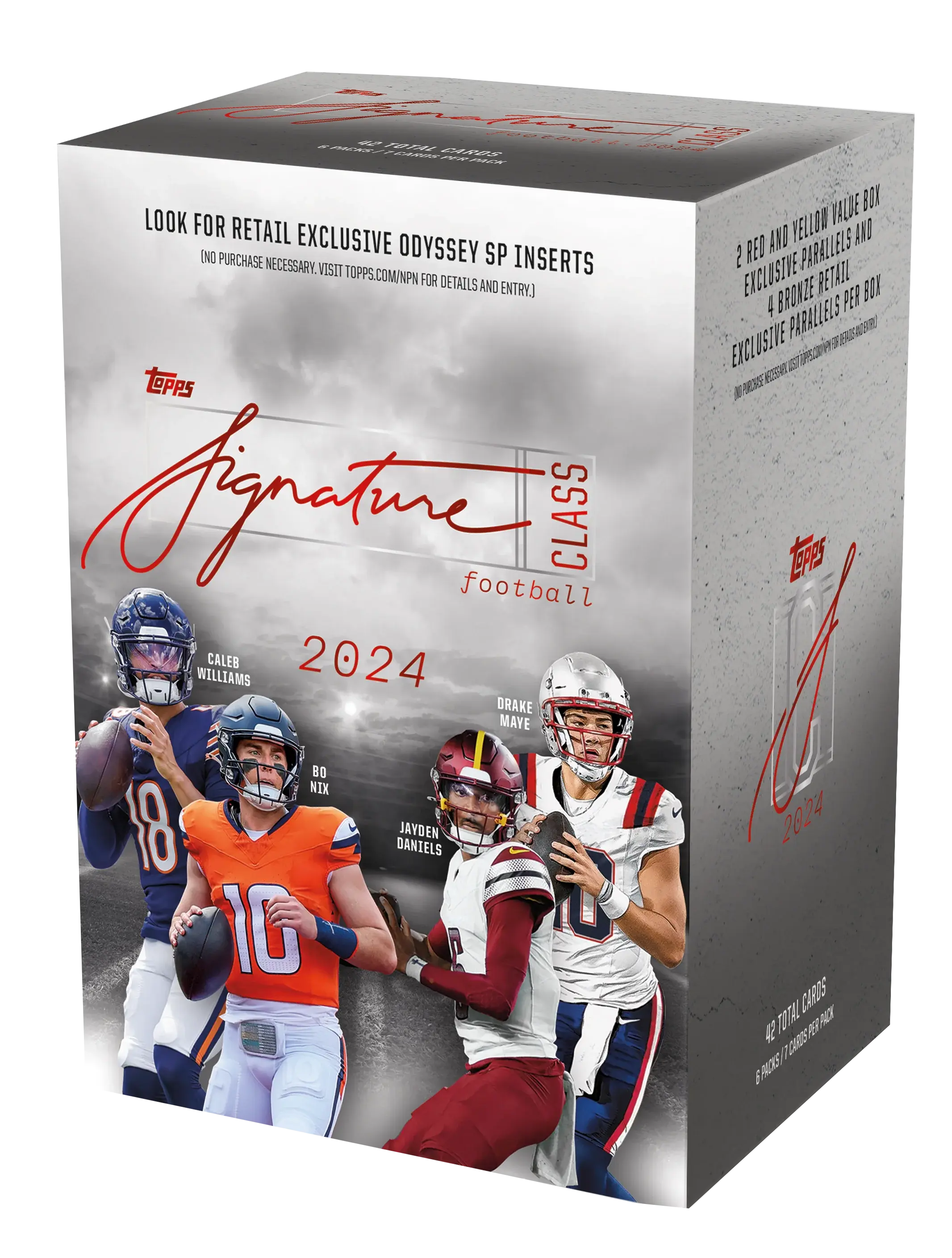 2024 Topps Signature Class Football Blaster Box - Limited Edition NFL Trading Cards for Collectors & Fans - Perfect for Gifts, Fantasy Sports & Memorabilia Collections