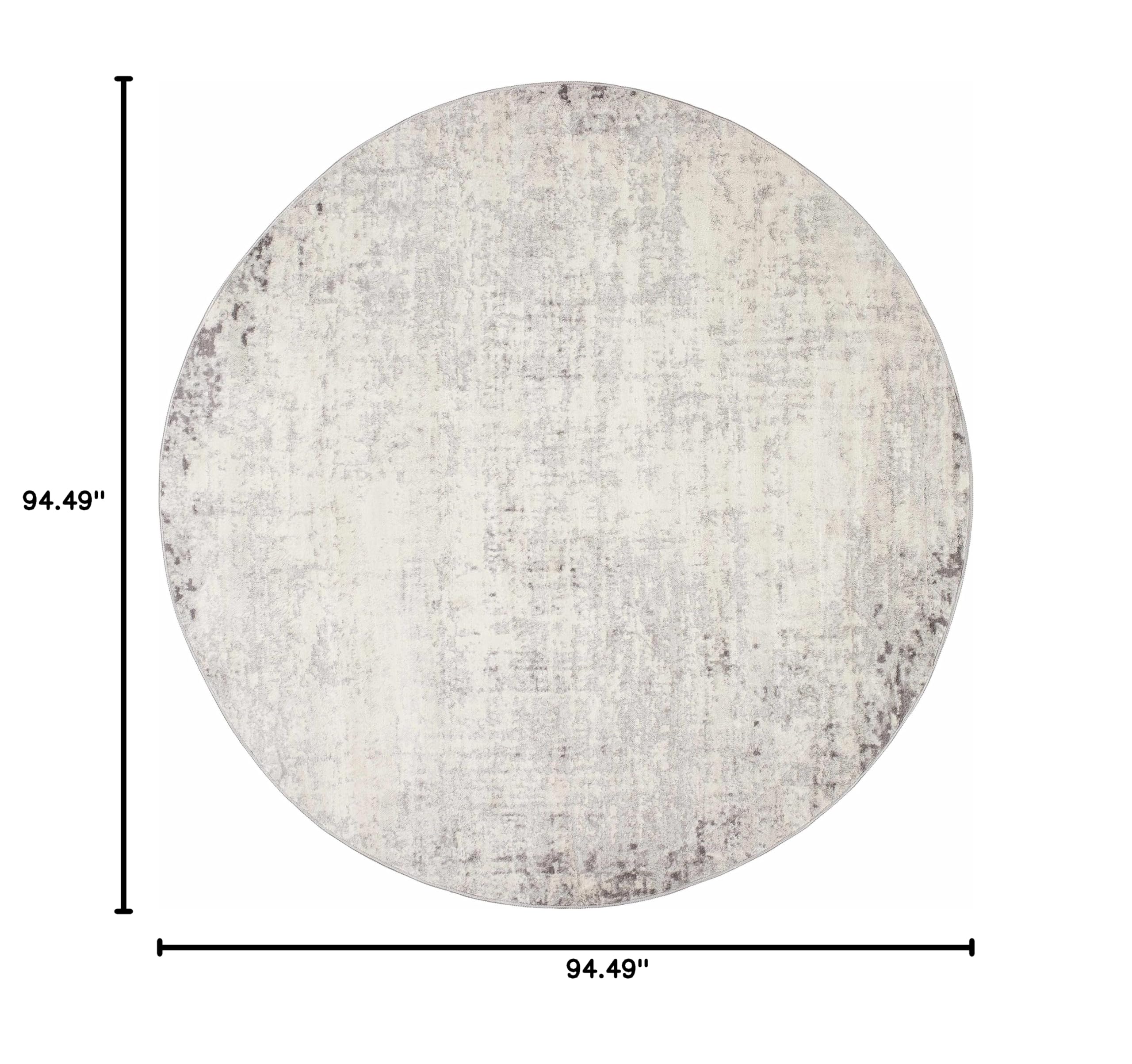 Modern Bohemian Abstract Area Rug - Neutral Beige Cream Brown Gray Distressed Carpet for Living Room Bedroom Dining Room - 7'10