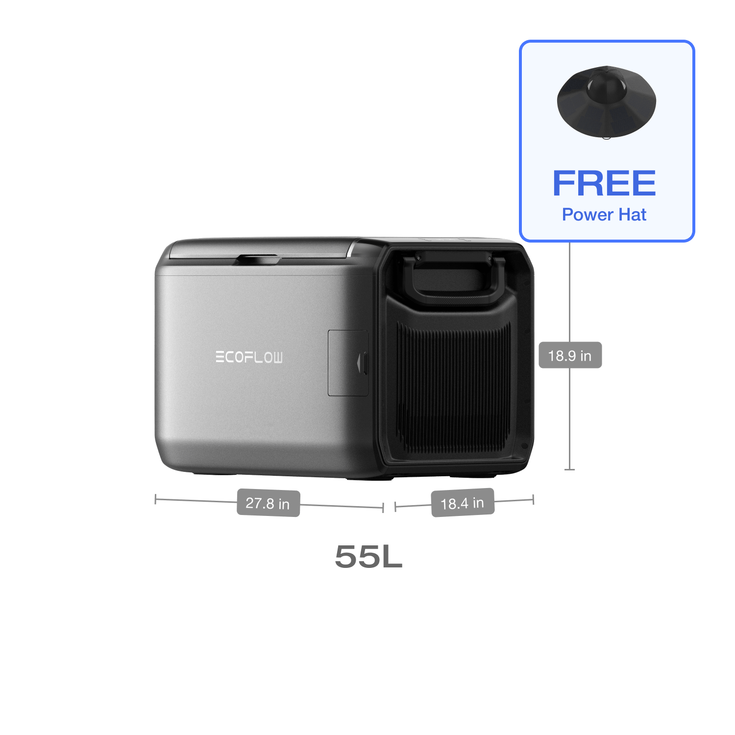 EcoFlow GLACIER Classic Portable Fridge Freezer - 12V/24V Car & Home Use, 30QT Capacity, APP Control for Camping, Road Trips & Outdoor Adventures