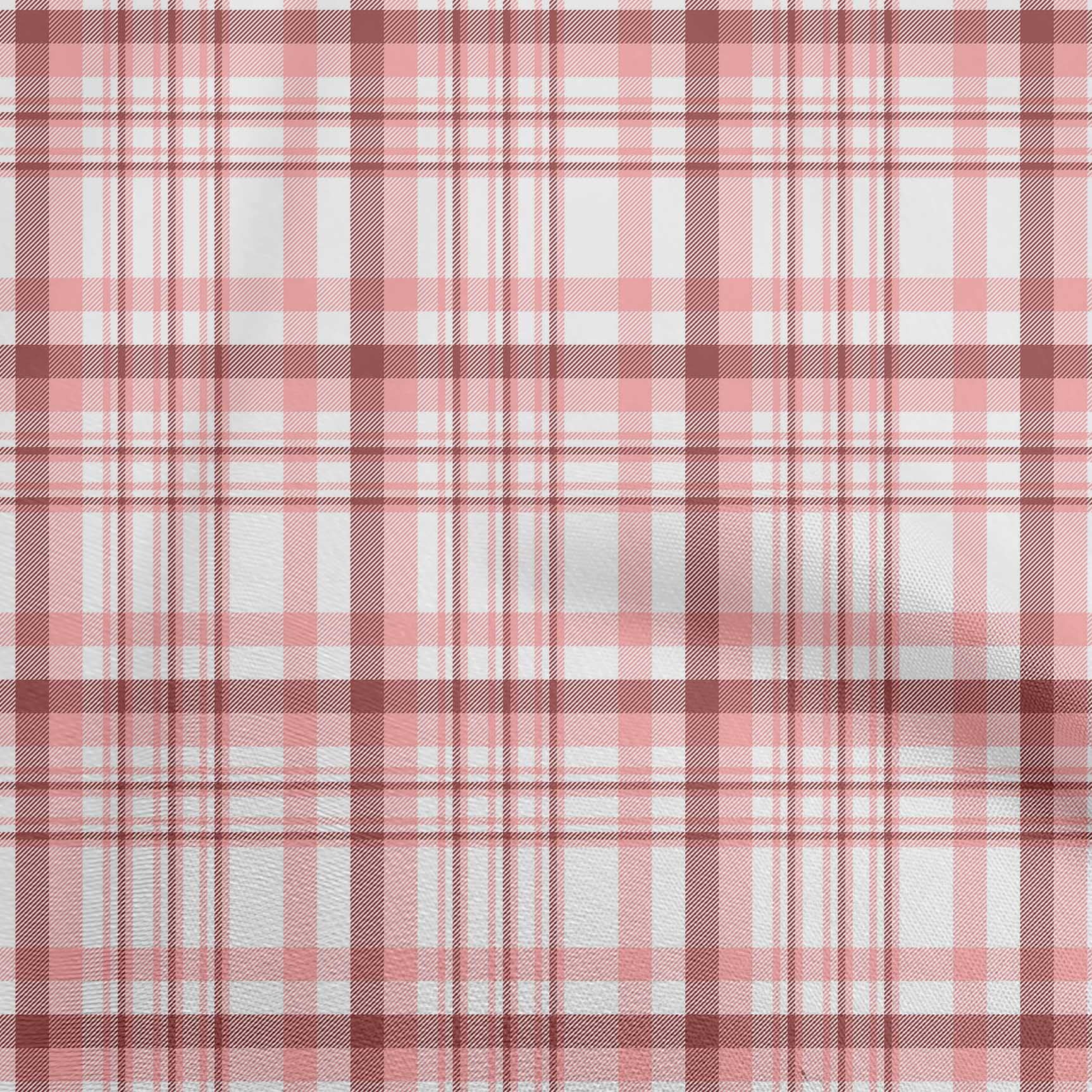 Premium 100% Cotton Poplin Twill Fabric - Light Pink Plaid Dress Material, 56 Inch Wide (Sold by The Yard) | Perfect for DIY Dresses, Skirts, and Home Decor Projects