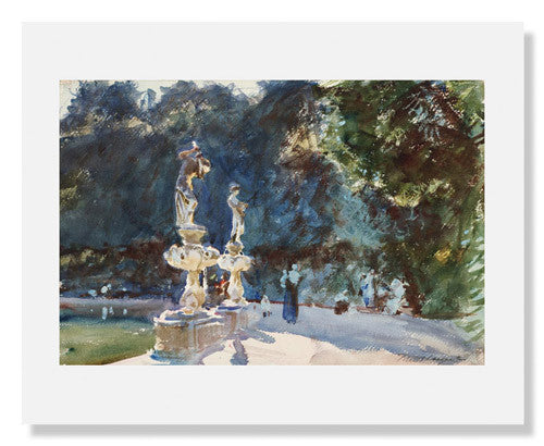 John Singer Sargent Florence Painting - Boboli Gardens Fountain Art Print | Italian Landscape Wall Decor for Home & Office