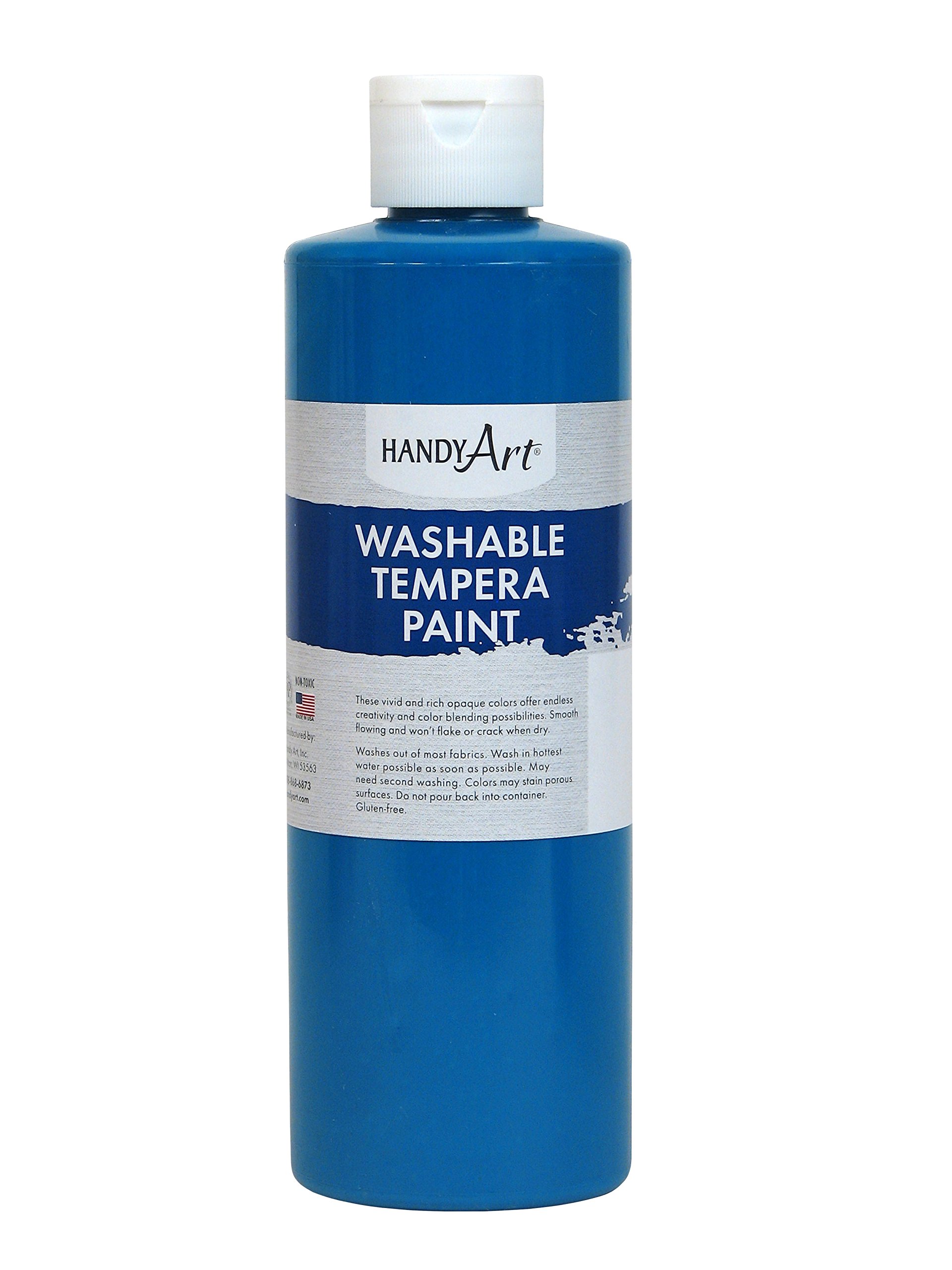 Handy Art Washable Paint - 16 oz Turquoise Non-Toxic Kids Paint for Arts & Crafts, School Projects, DIY Home Decor