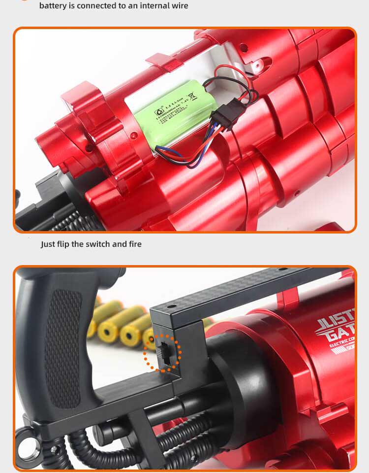 Electric Shell Ejecting Gatling Dart Blaster Toy - High-Powered Foam Dart Gun for Outdoor Battles, Nerf Wars & Backyard Fun - Realistic Automatic Repeater with Shell Ejection Feature (Great for Kids, Teens & Adults)