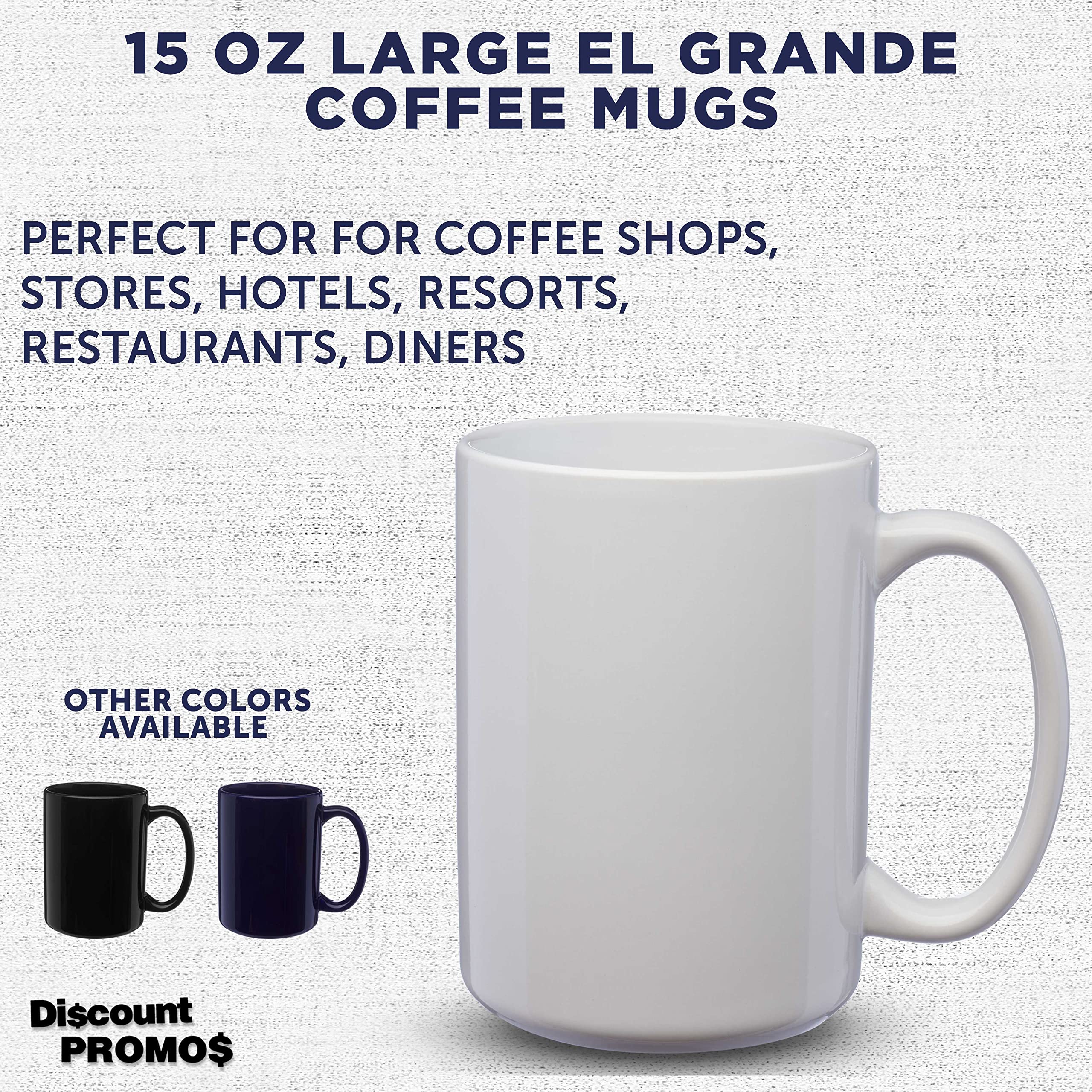 Premium Large Ceramic Coffee Mugs Set of 10 - 15oz Oversized White Mugs for Coffee, Tea & Soup - Durable Restaurant-Grade Cups for Home, Office or Cafe Use
