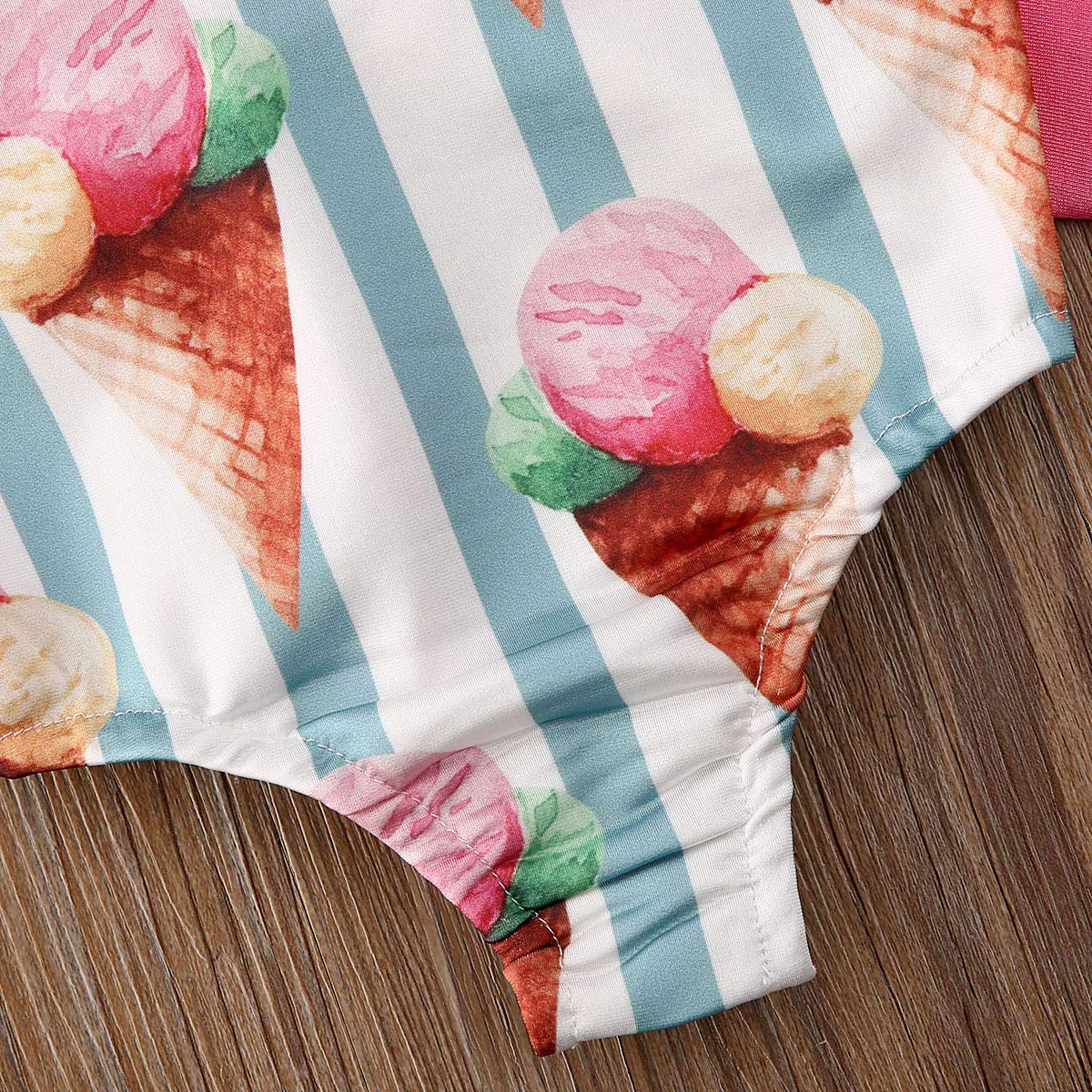 **Adorable Striped Baby Girl Bikini Swimsuit with Bow - Toddler Swimwear for Summer Beach & Pool Fun**