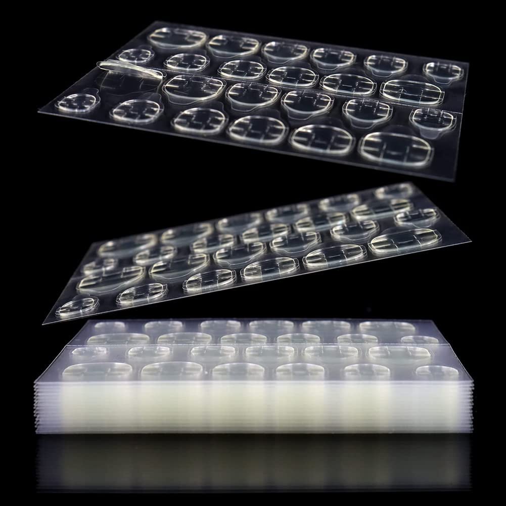 EverGlowy Double-Sided Nail Jelly Stickers - Waterproof & Breathable Nail Glue Tabs for Manicure | Multicolor 10 Sheets | Perfect for Nail Art, Salon & DIY Home Nail Designs