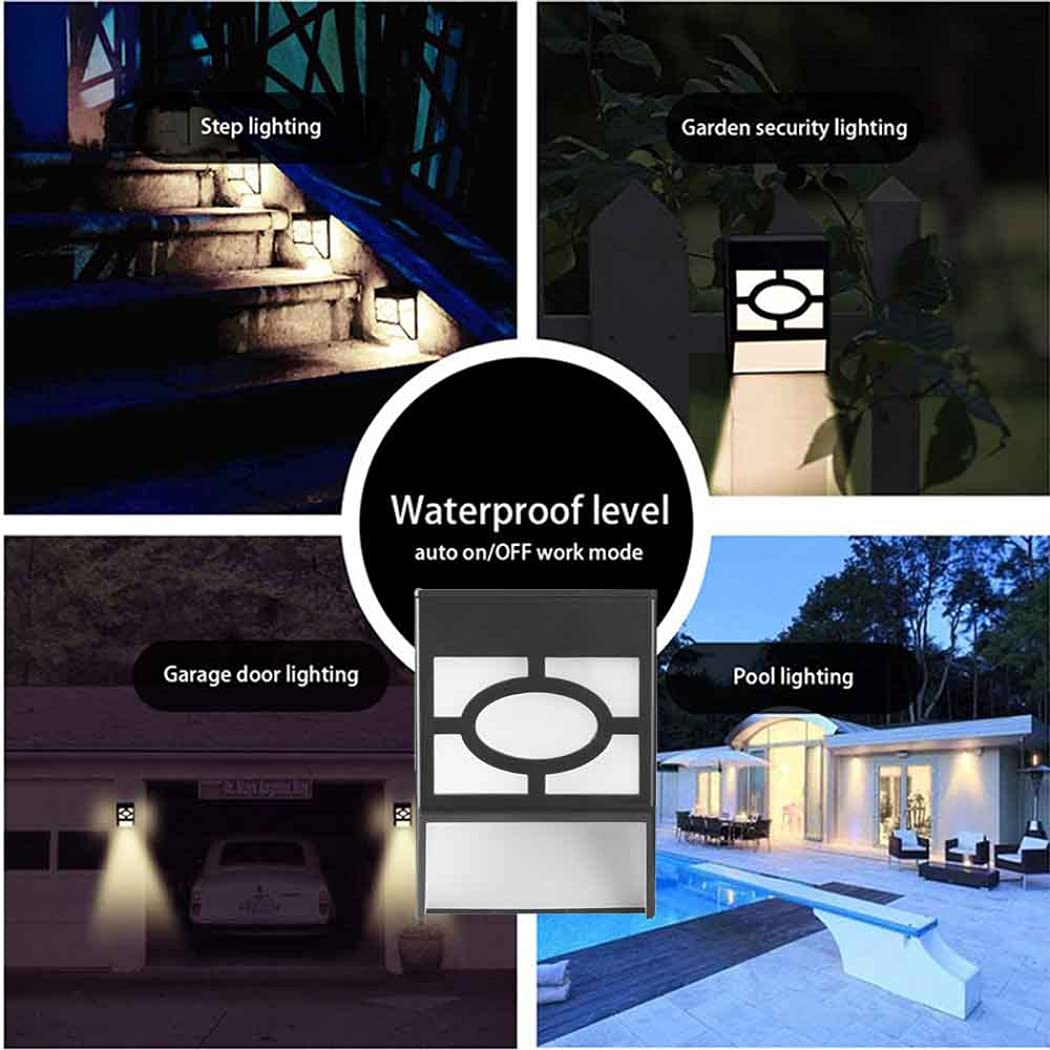 Solar Deck Lights Outdoor - Waterproof LED Solar Fence & Step Lights for Stairs, Yard, Patio - 4 Pack - Perfect for Pathway, Garden, and Landscape Lighting