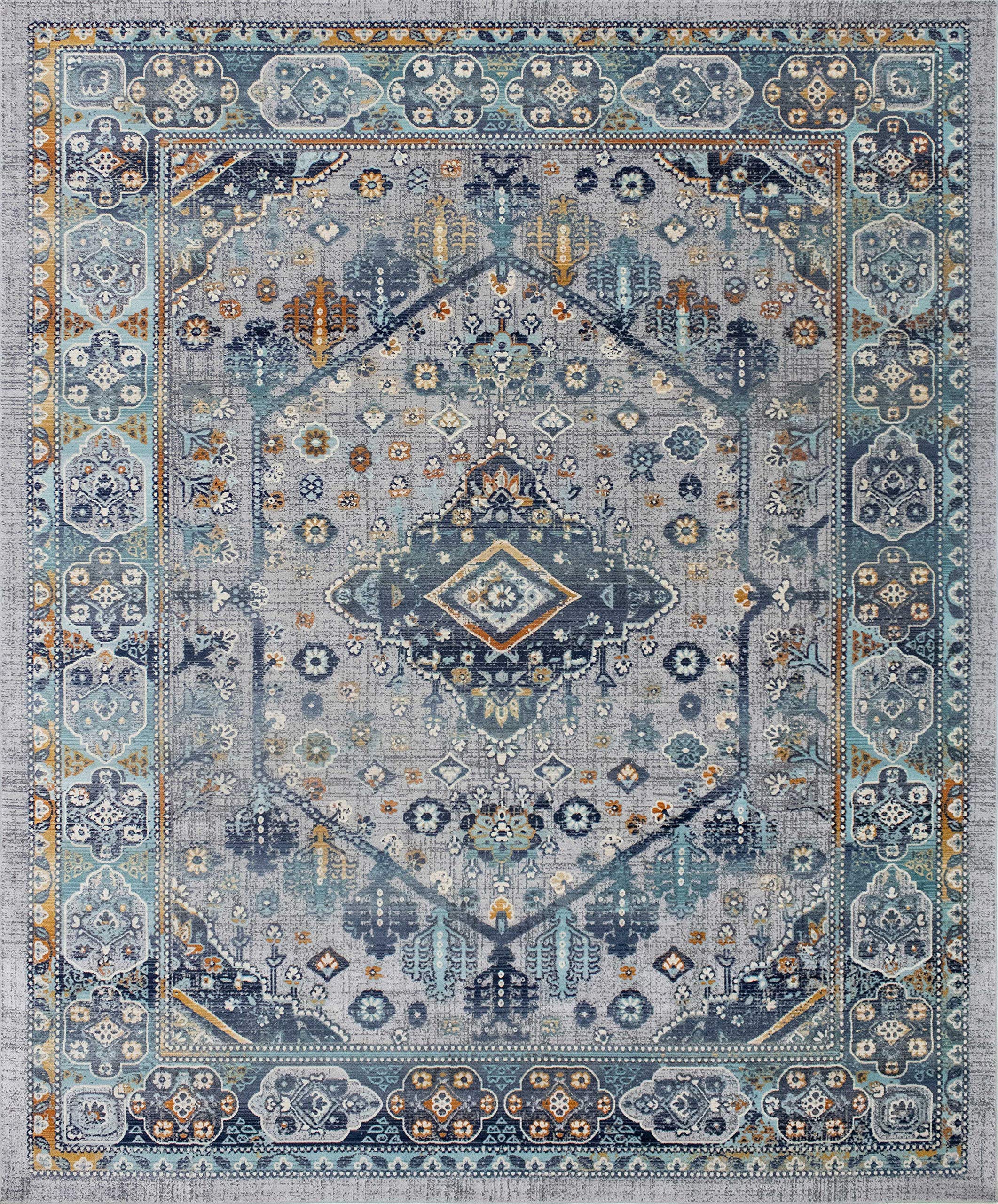 Premium Noori Rug High-Low Westfield Harriette Area Rug in Silver - Soft & Durable for Living Room, Bedroom, or Office Decor