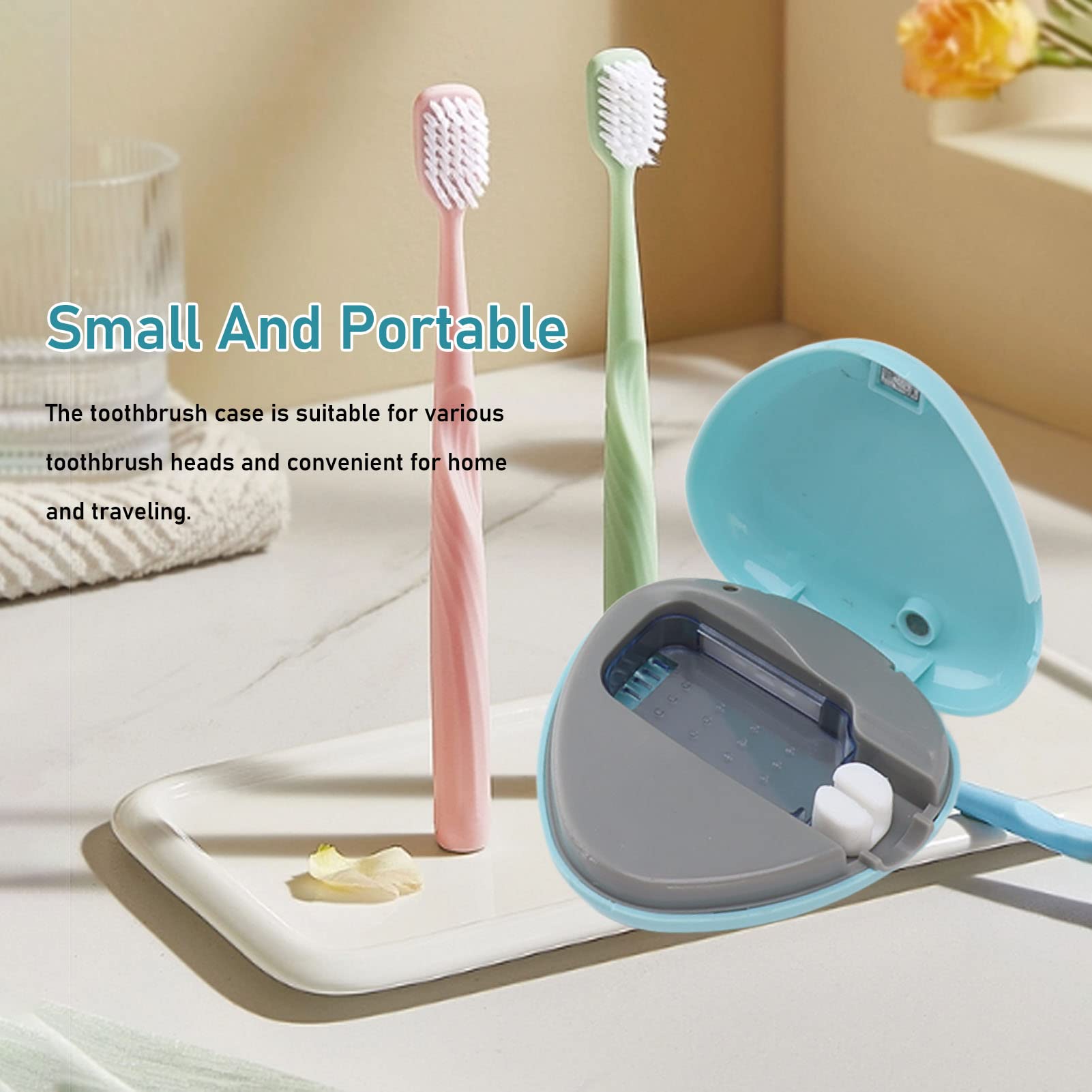 Portable UV Toothbrush Sanitizer Case - Rechargeable USB Toothbrush Cleaner & Sterilizer for Travel, Home, and Outdoor Use | Perfect for Camping, Gym, and Daily Hygiene (Blue)
