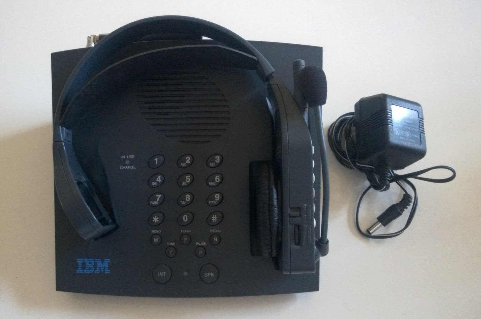 IBM 900 MHz Cordless Headset Telephone with Digital Answering System - Wireless Office Phone for Home & Business Use