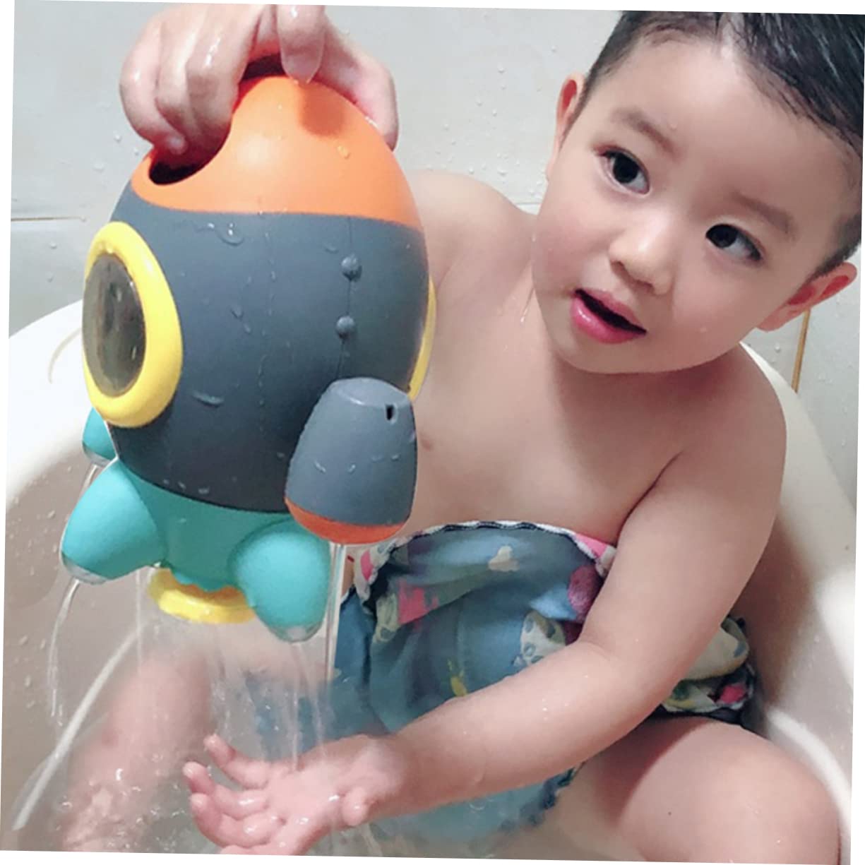 3 Pcs Rocket Fountain Bath Toys for Kids - Rotating Water Sprinkler, ABS Grey Bathtub Toys for Toddlers & Children | Fun Bath Time Play, Outdoor Water Games, Pool Party Activities