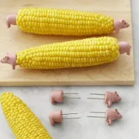 Premium Corn Skewers & Pig Top & Tail BBQ Grill Accessories - Perfect for Outdoor Grilling, Camping, and Backyard Parties