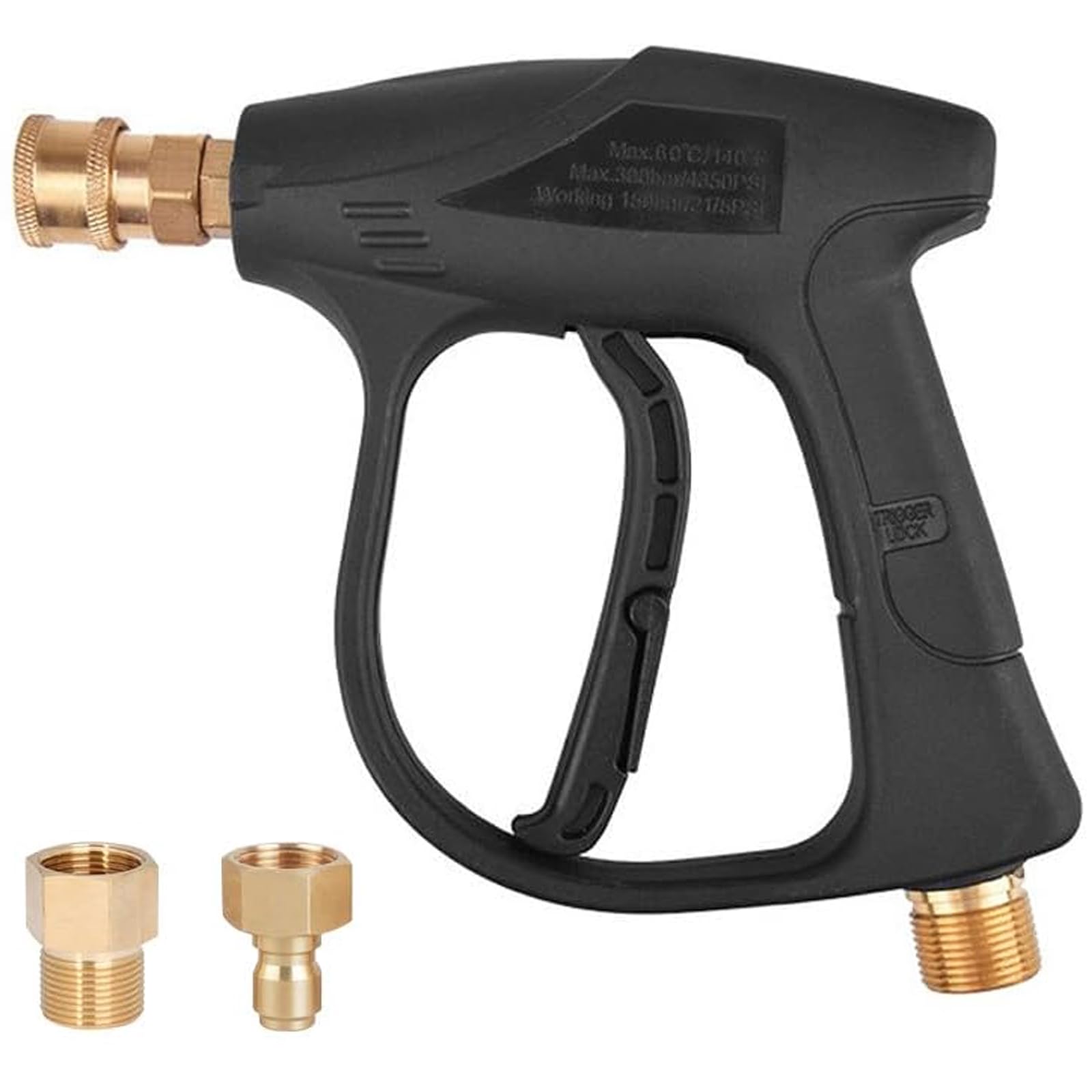 CGACOL 3000 PSI High Pressure Power Washer Gun Kit with M22-14mm/15mm Fitting & Quick Connectors - Heavy Duty Spray Gun for Car Washing, Driveway Cleaning, and Outdoor Surface Maintenance