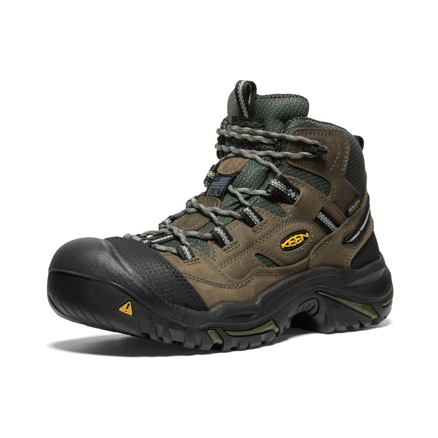 Men's Braddock Waterproof Steel Toe Work Boots - Gargoyle/Forest Night | Durable Safety Shoes for Construction, Hiking & Outdoor Work